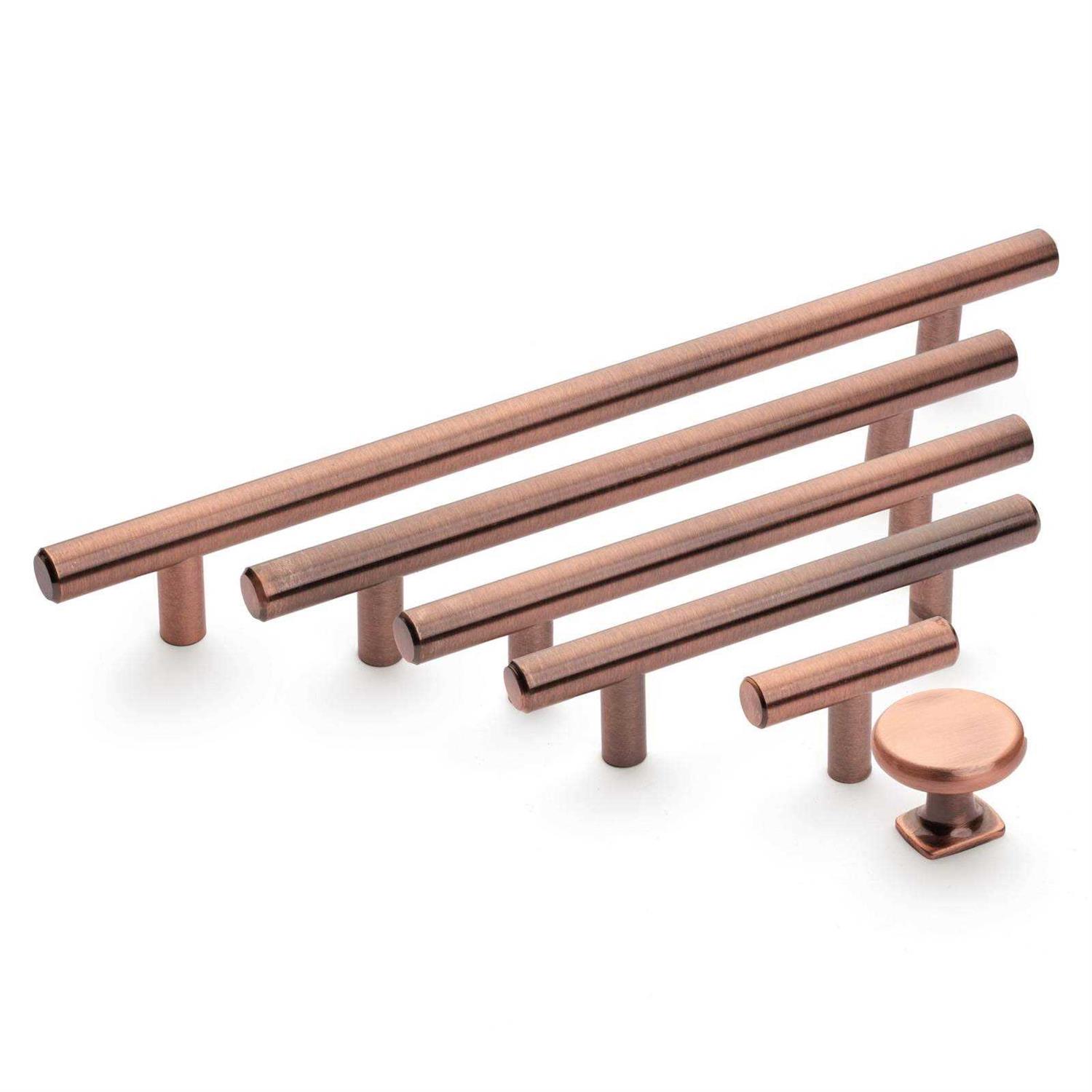 Diversa Antique Copper Euro Style Cabinet Bar Pull - Inhomebuy