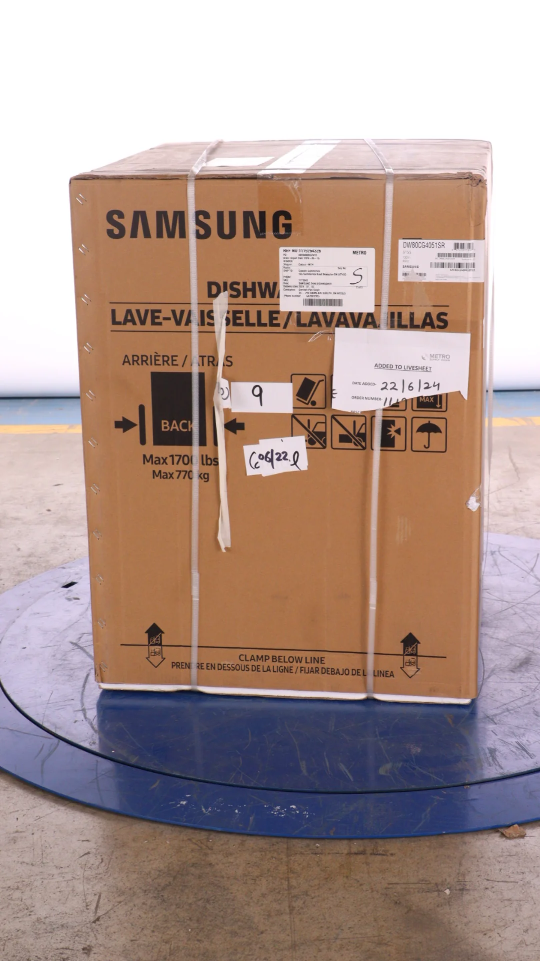 SAMSUNG 24 IN. STAINLESS STEEL DISHWASHER WITH THIRD RACK - DW80CG4051SRAA - Inhomebuy