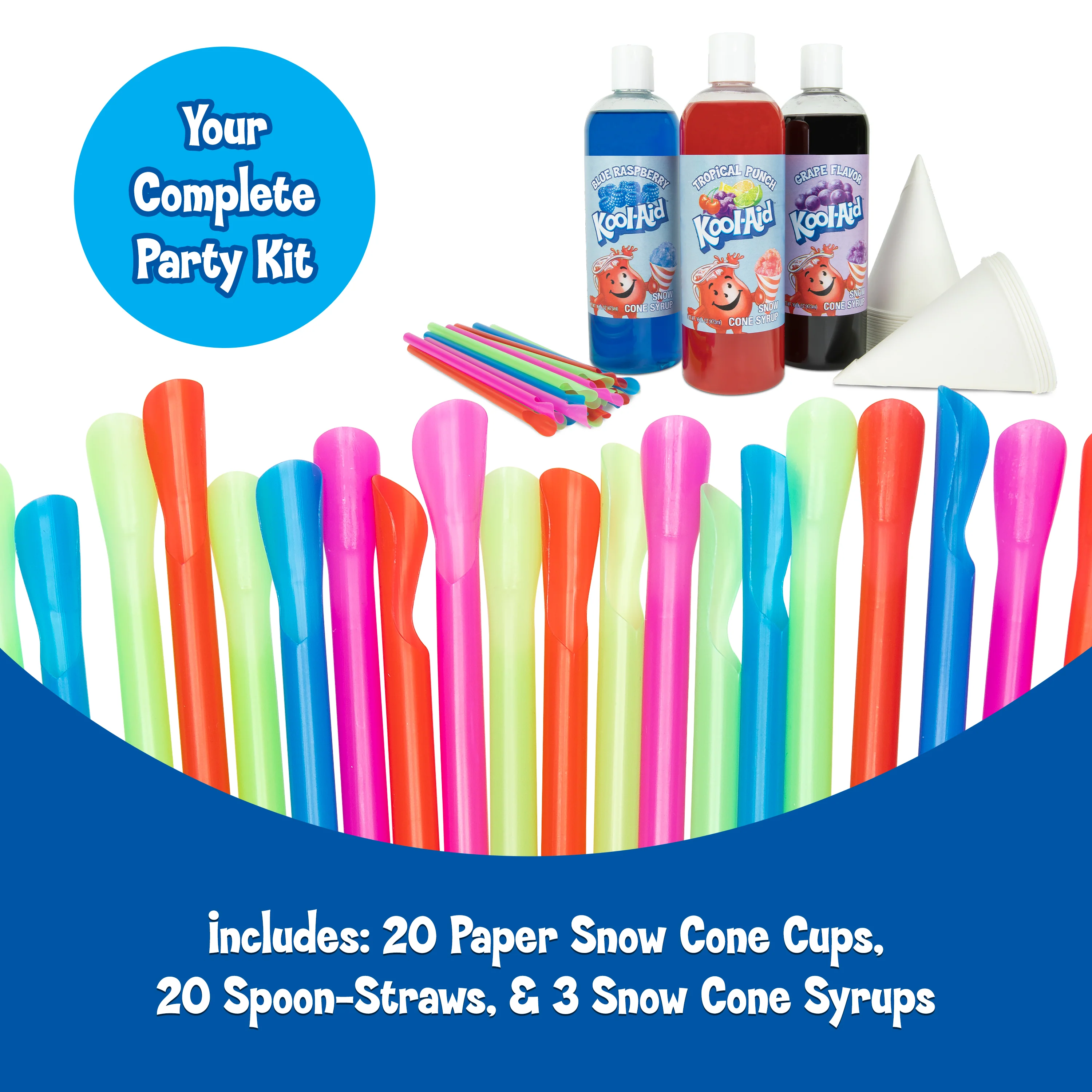 Kool-Aid Snow Cone Syrup Party Kit - Inhomebuy