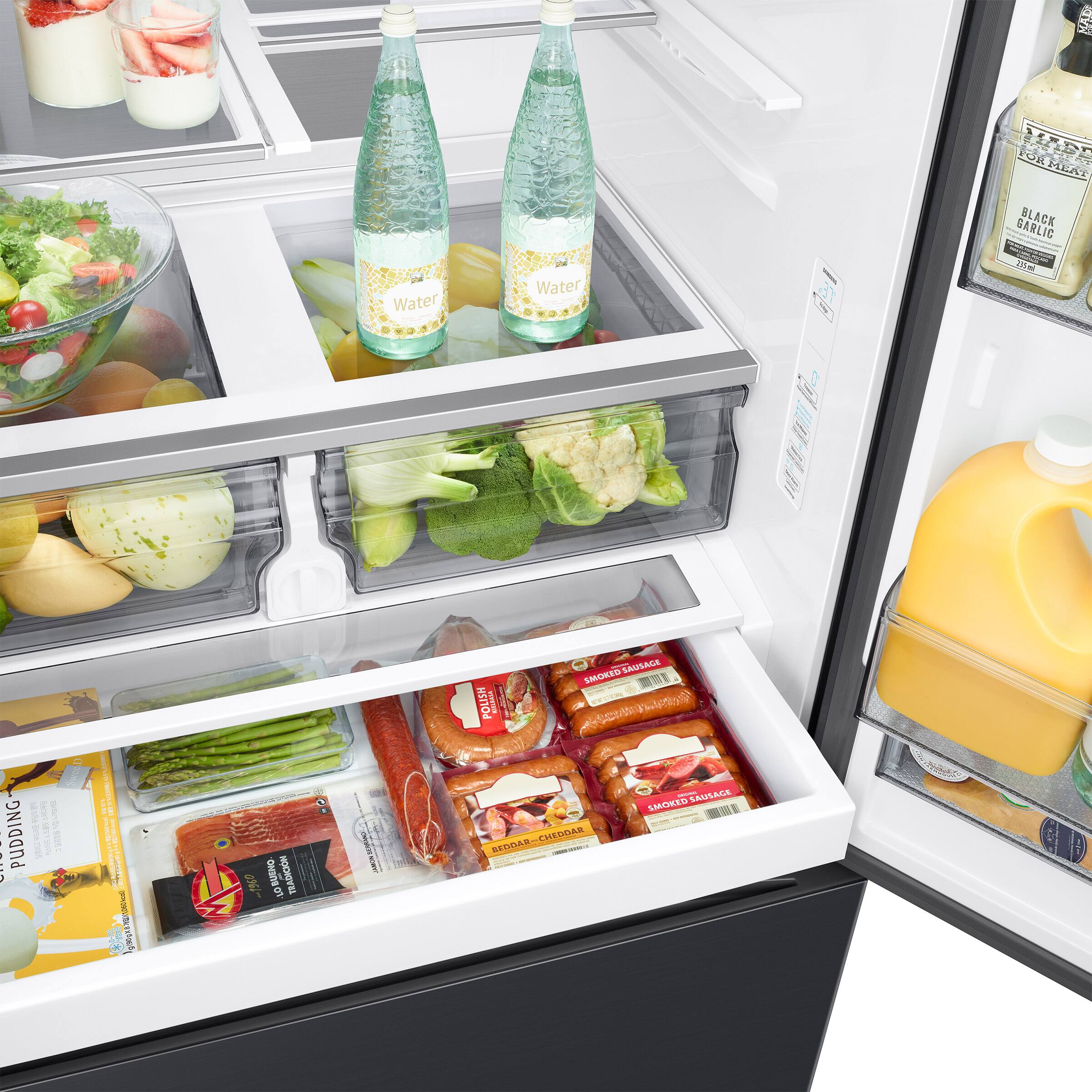 SAMSUNG 36 IN. 30.5 CU. FT. MATTE BLACK STEEL 3 DOOR FRENCH DOOR REFRIGERATOR WITH DUAL AUTO ICE MAK - Inhomebuy