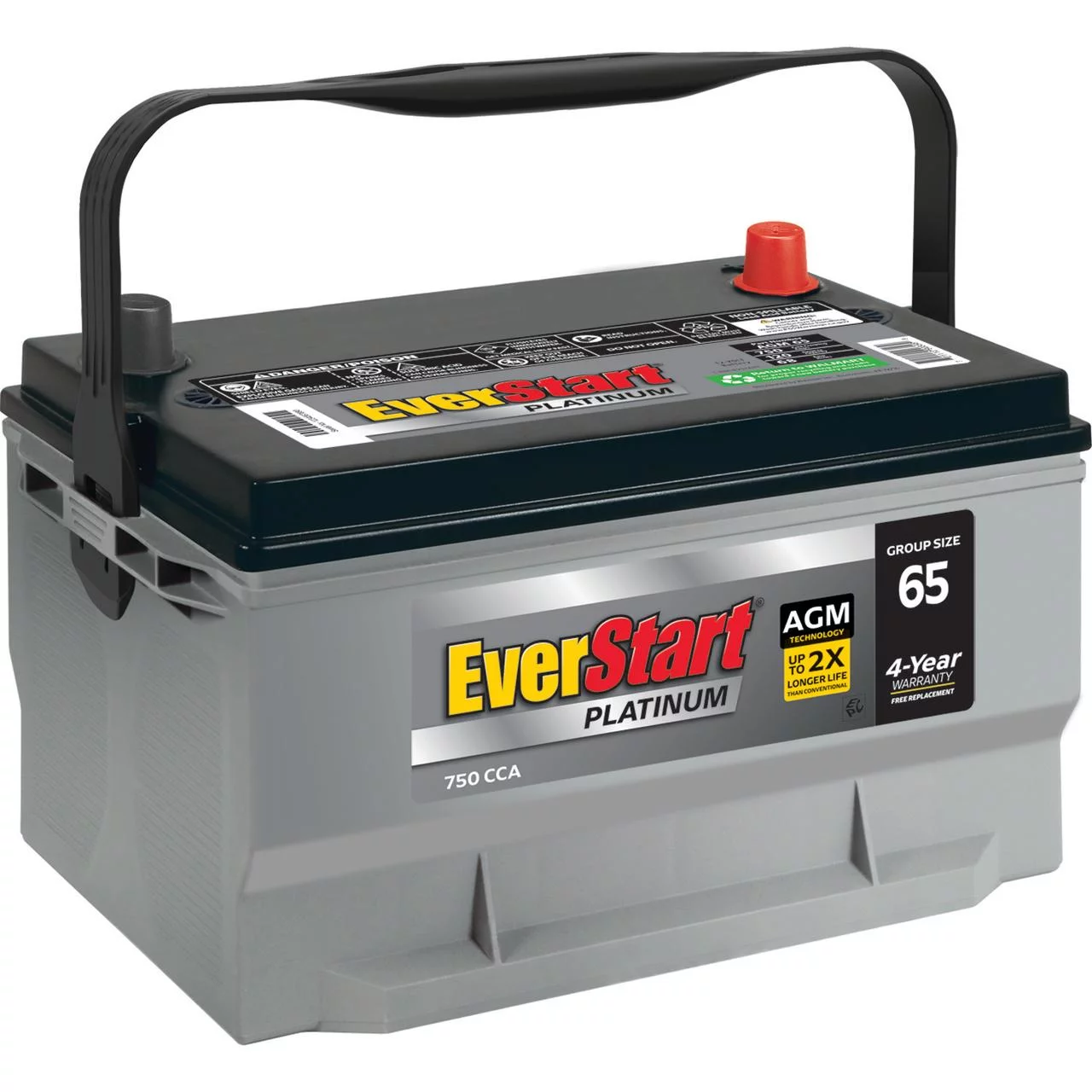 EverStart Platinum BOXED AGM Battery, Group Size 65 12 Volt, 750 CCA - Inhomebuy
