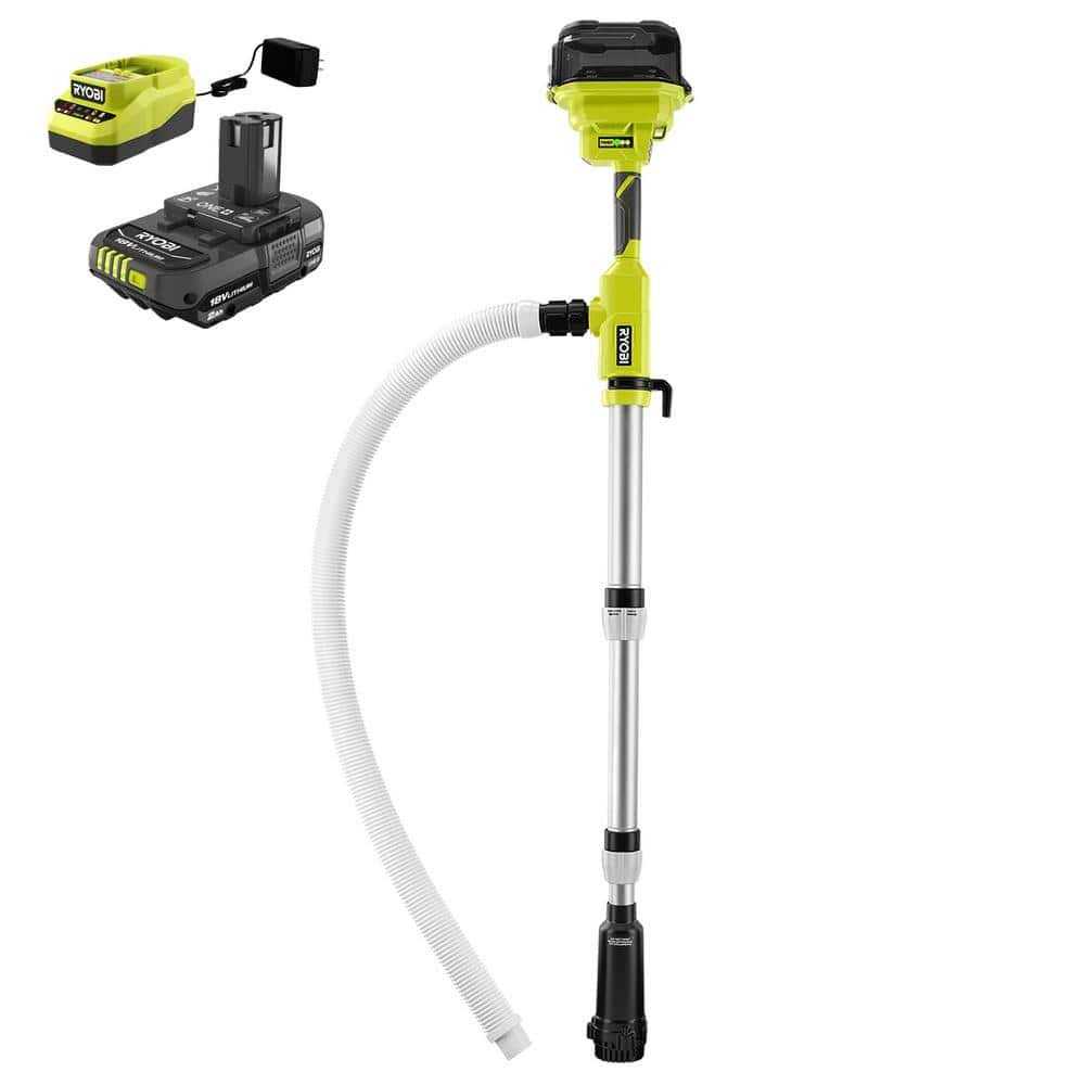 RYOBI ONE+ 18V Cordless 1/6 HP Telescoping Pole Pump with 2.0 Ah Battery and Charger - Inhomebuy