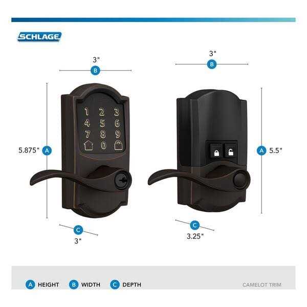 Schlage FE789WB CAM Acc Encode WiFi Accent Lever Smart Lock - Inhomebuy
