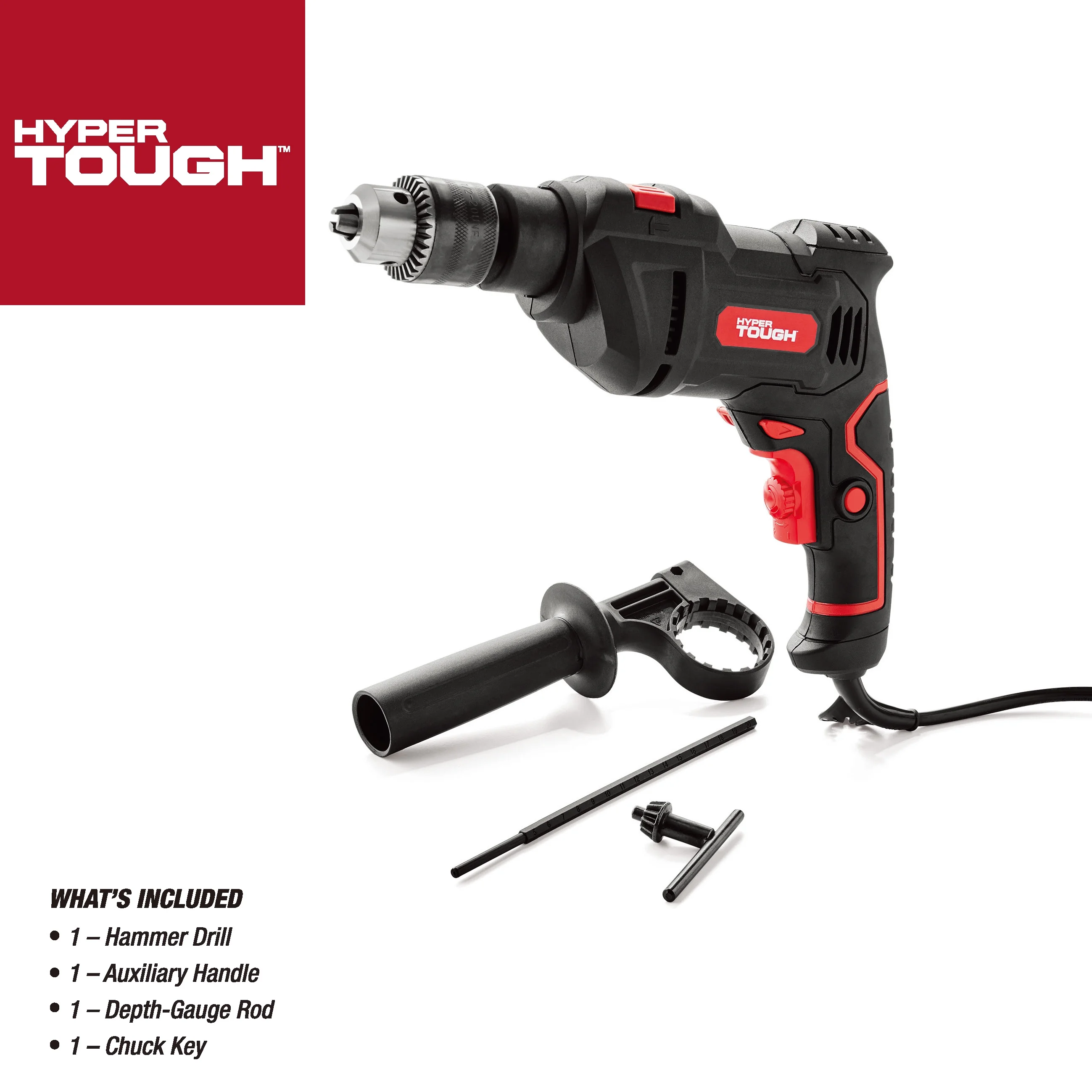 Hyper Tough 6-Amp 1/2-inch Corded Hammer Drill, Keyed Chuck, 120 Volt,TD6HD - Inhomebuy