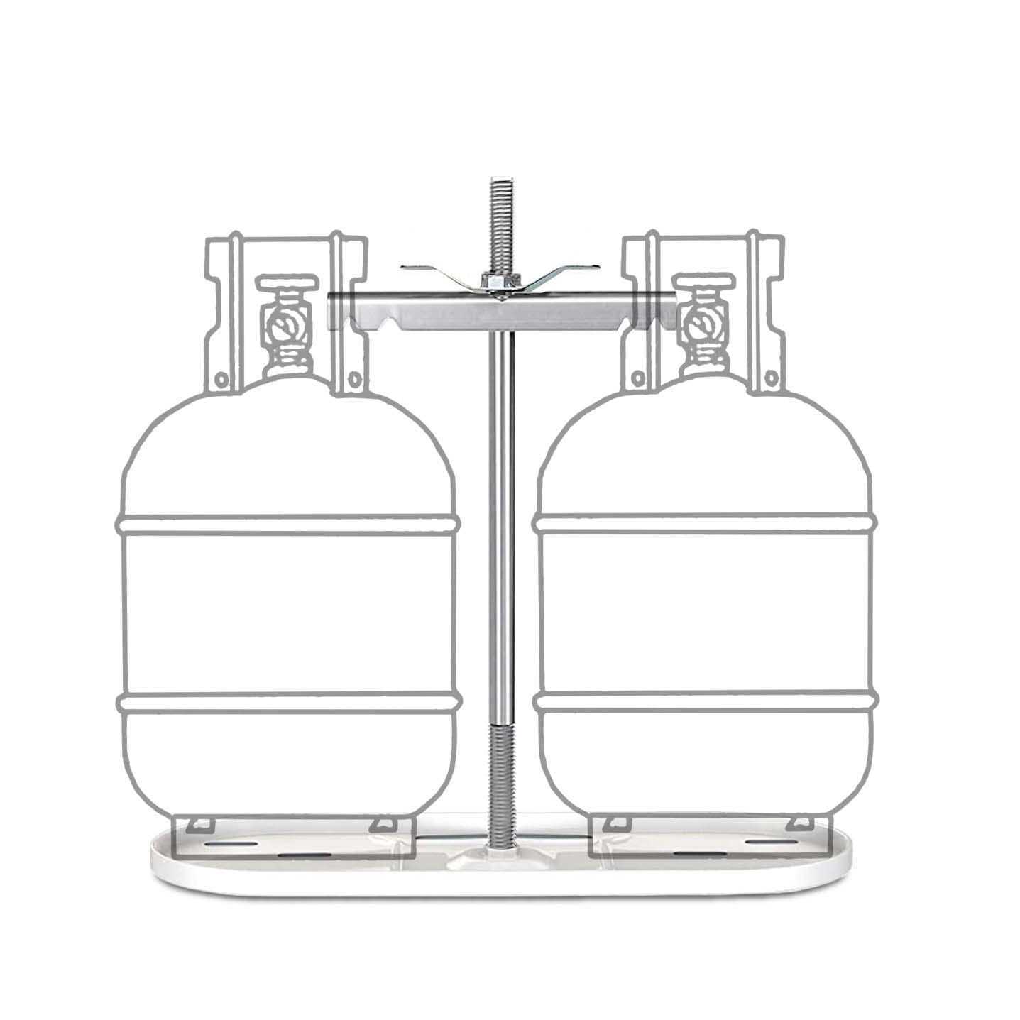 RVPNR RV Dual Propane Tank Rack for Camper and Travel Trailer for 20lb Tanks - Inhomebuy