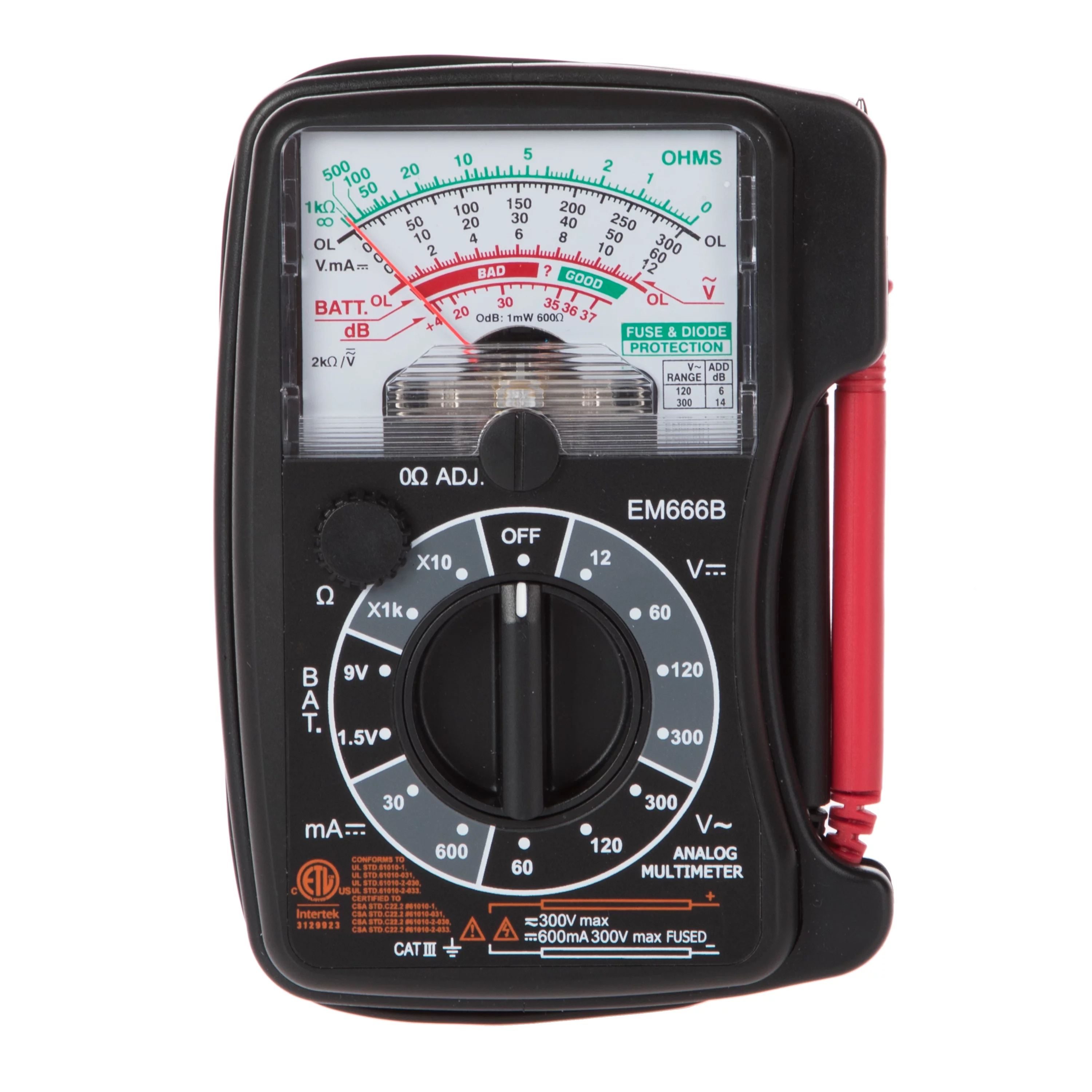 Hyper Tough Analogue Multimeter TD35090B, New, 4.75 in Assembled Product Width - Inhomebuy
