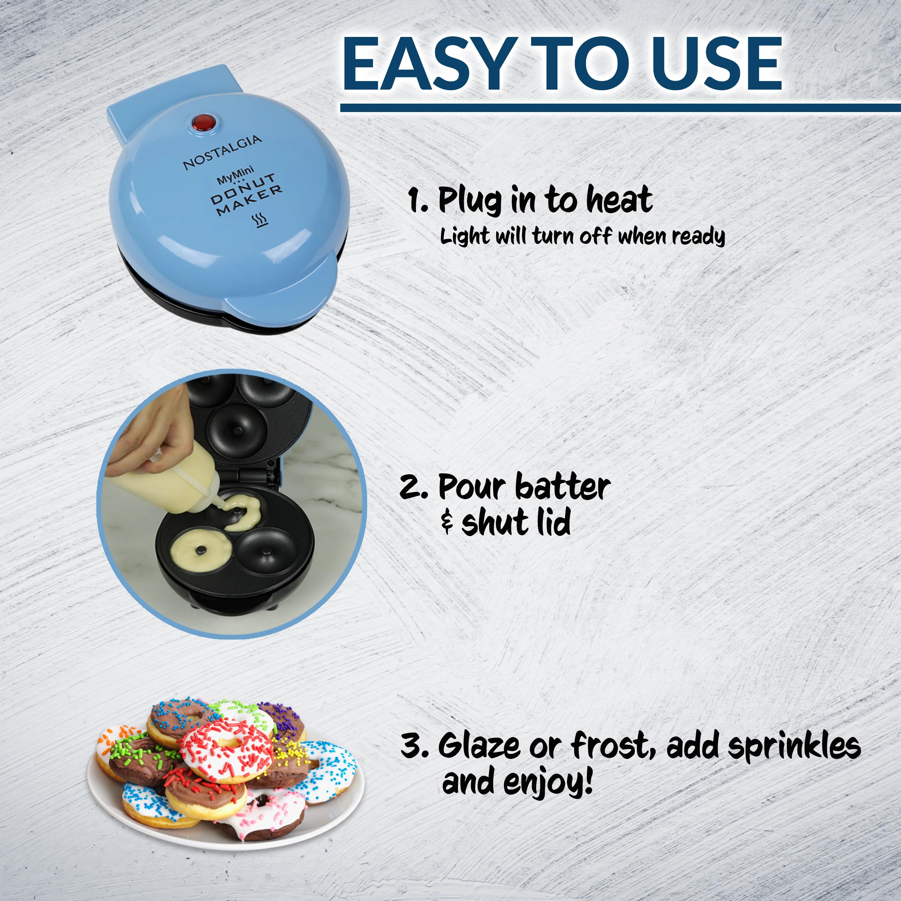 MyMini Orbital Donut Maker, Blue - Inhomebuy