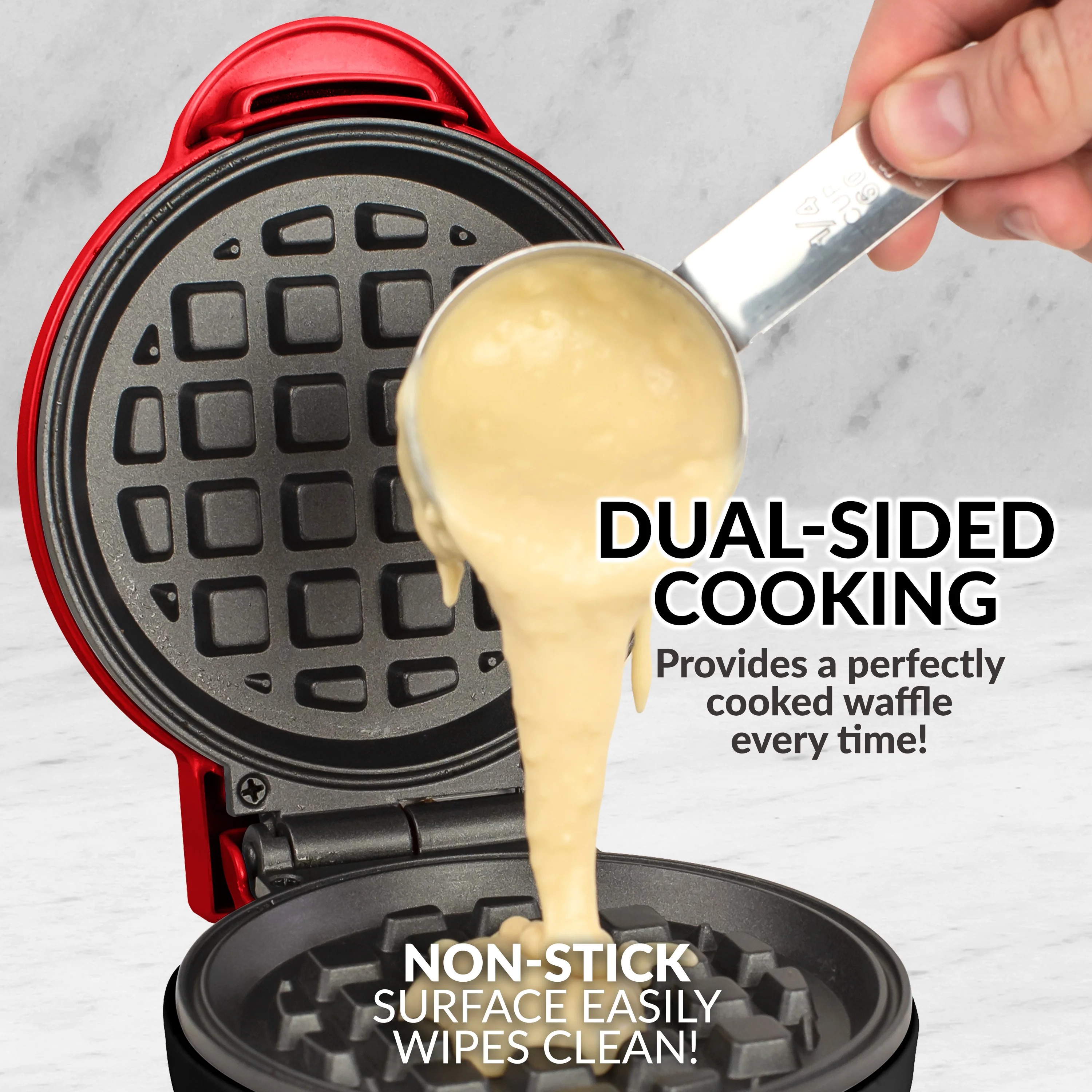 MyMini�?Personal Electric Waffle Maker, Red - Inhomebuy