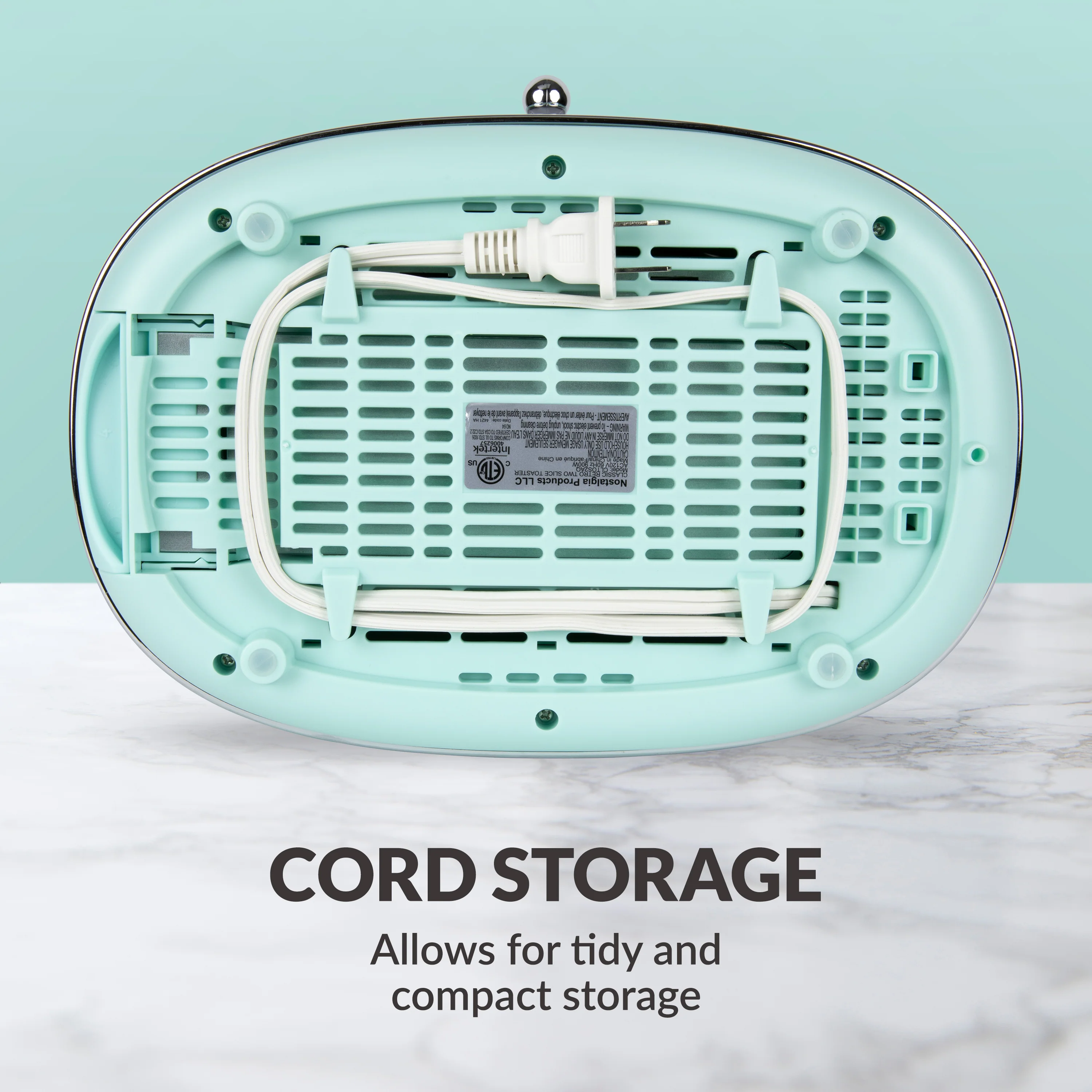 Classic Retro 2-Slice Toaster, Aqua - Inhomebuy