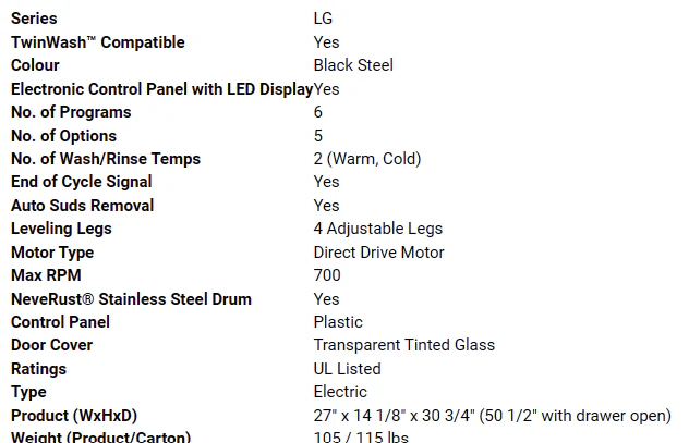 LG WD300CB 27IN BLK PEDESTAL - Inhomebuy