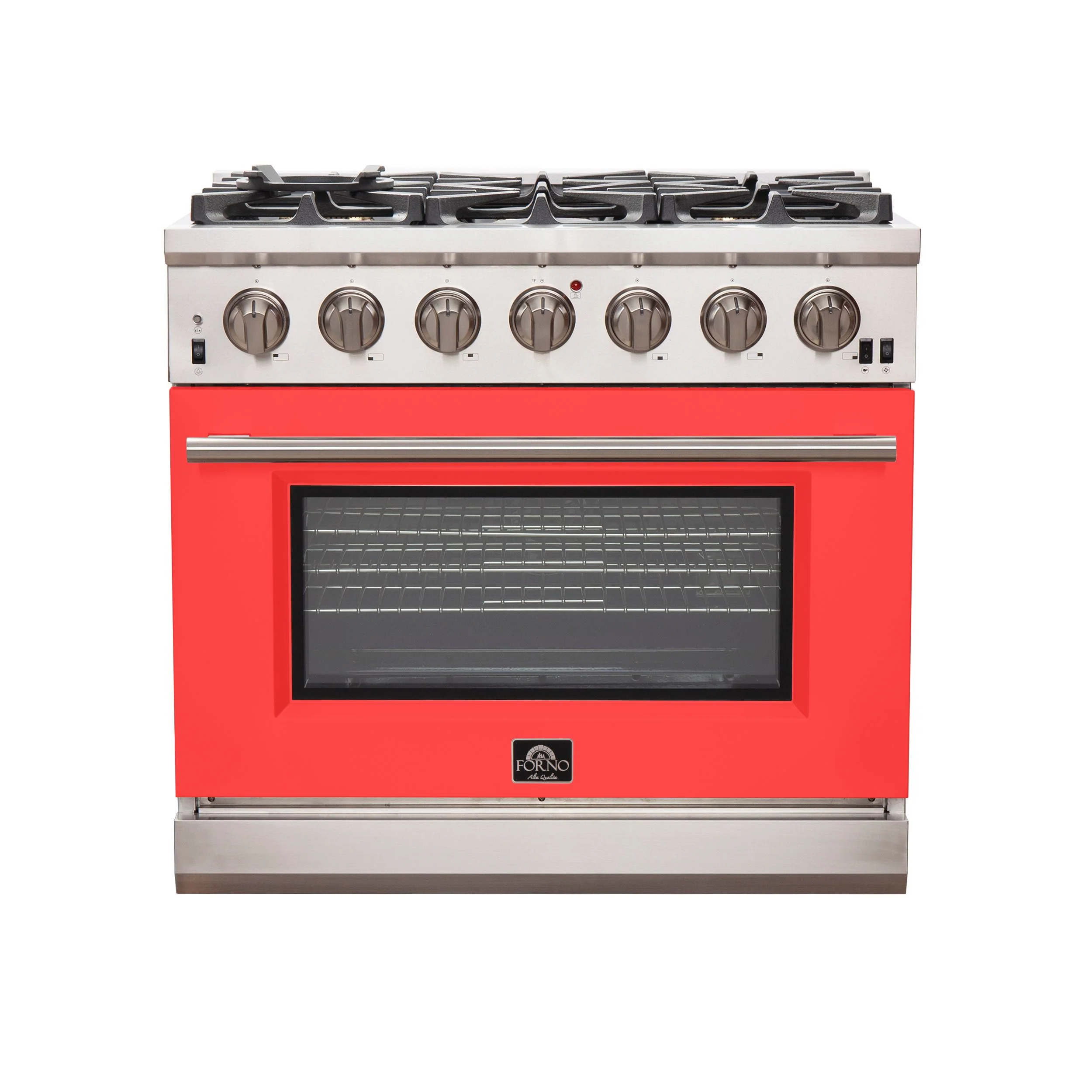 Forno 36 Inch Professional Freestanding Gas Range in Red, FFSGS6260-36RED - Inhomebuy