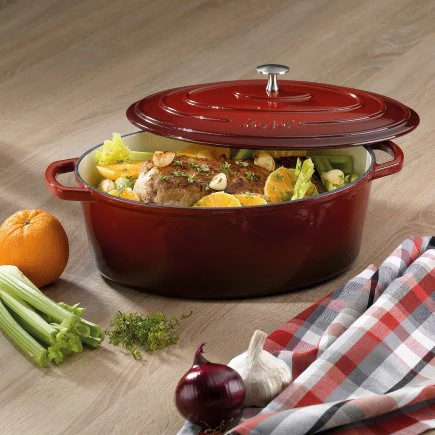 Roasting Tray Oval Red 9.3L - Inhomebuy