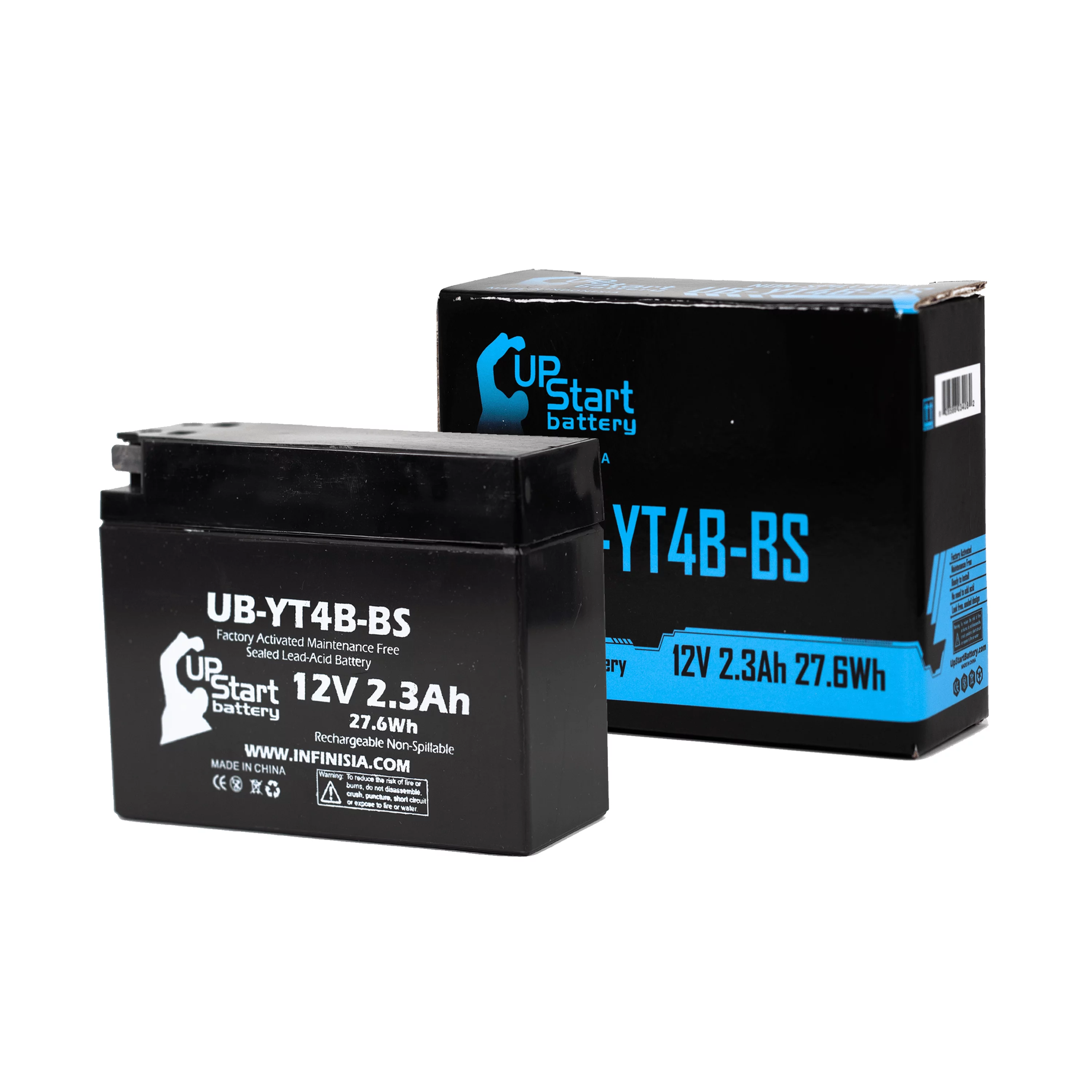 UpStart Battery Replacement 2014 Yamaha TTR110E 110CC Factory Activated, Maintenance Free, Motorcycle Battery - 12V, 2.3Ah, UB-YT4B-BS - Inhomebuy