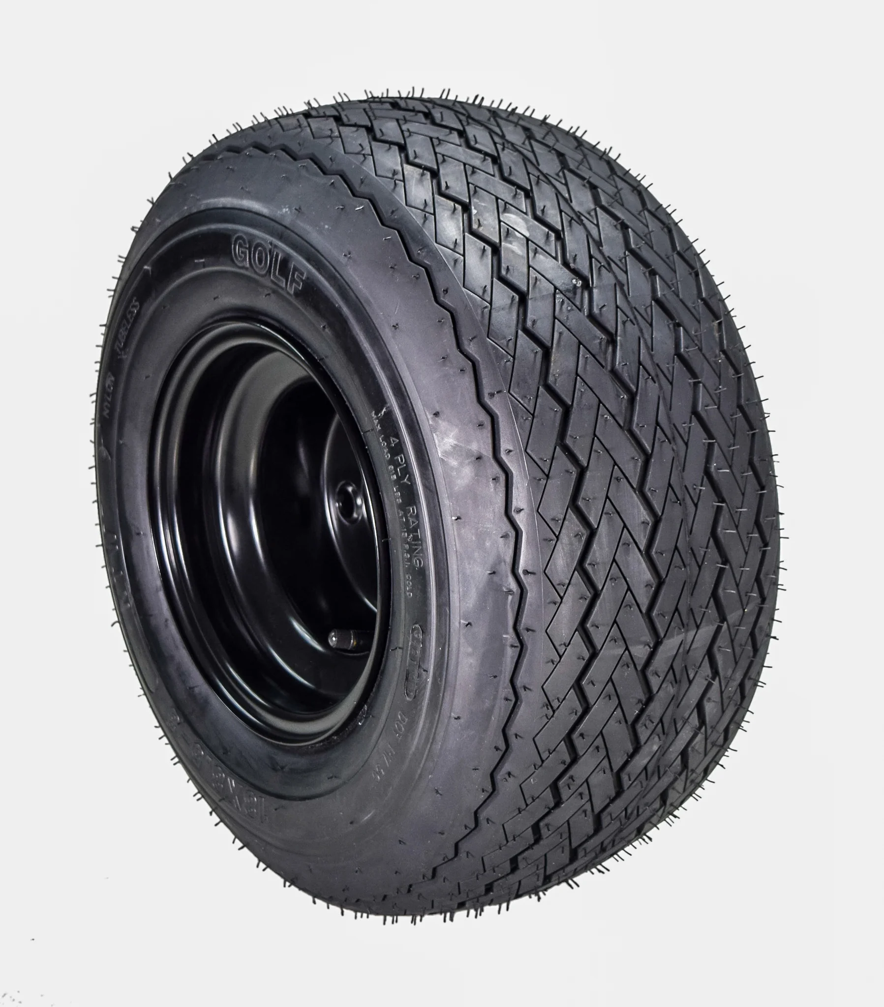 Kenda 18x8.5-8 Golf Cart Tires (4 Ply) & Semi-Gloss Black Wheels Assembled Kit Full Set (4 Pack) with Keychain - Inhomebuy