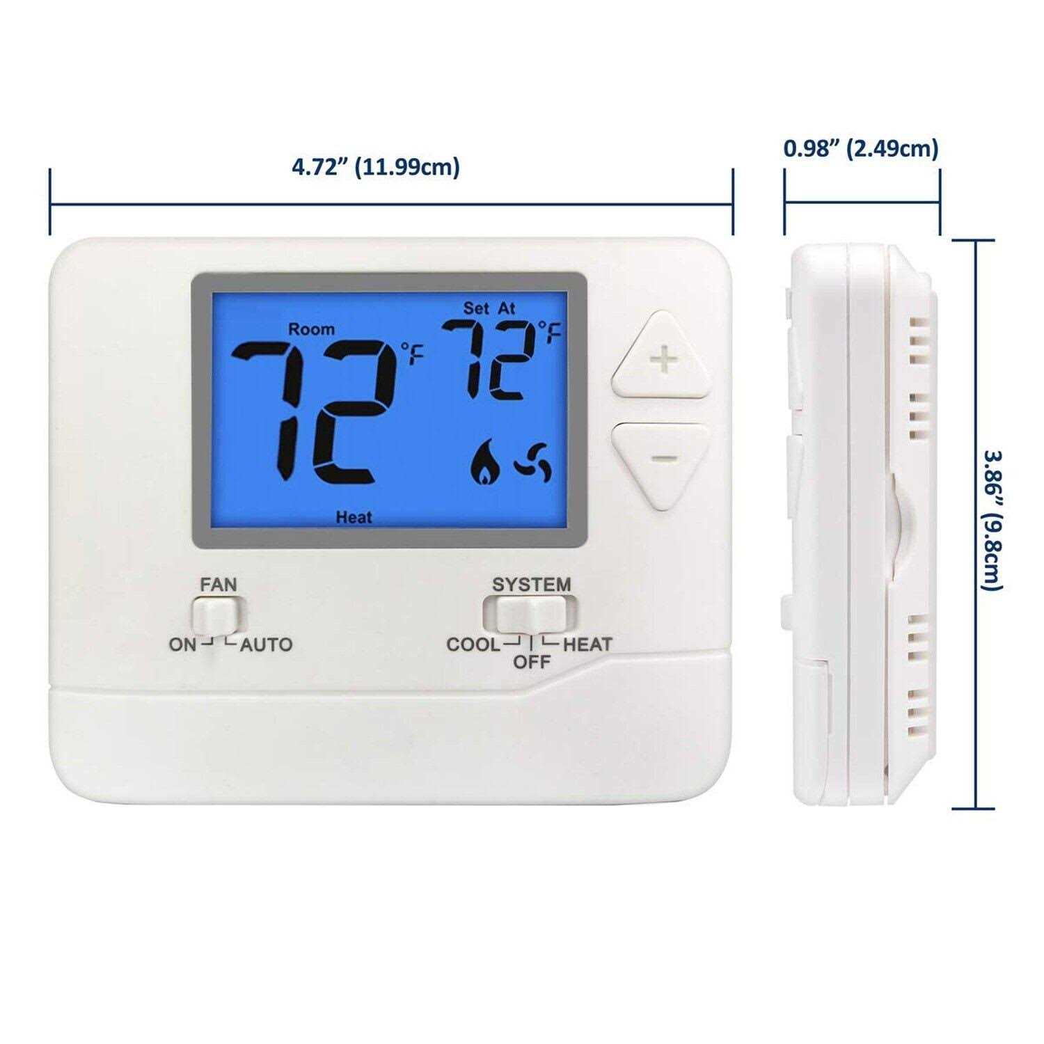 Electeck Digital Thermostat with Large LCD Display, Non-Programmable, Compatible with Single Stage Electrical and Gas/Oil System - Inhomebuy
