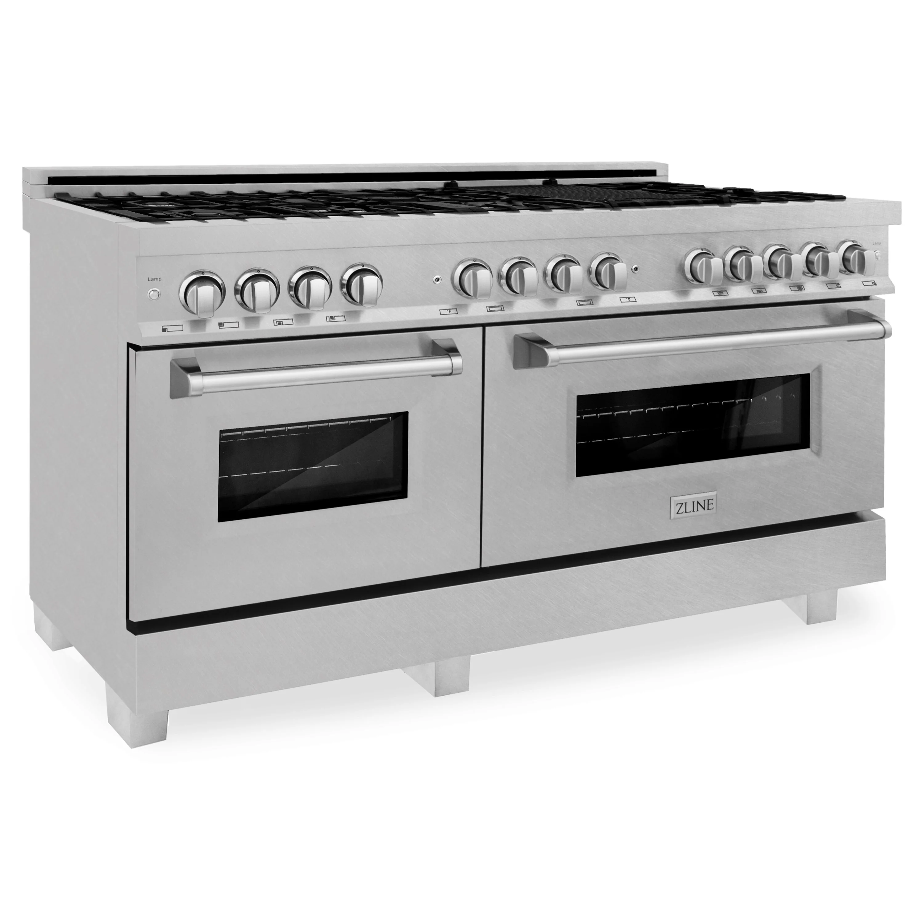 ZLINE 60 in. Professional Gas Burner and 7.6 cu. ft. Electric Oven in DuraSnow® Stainless, RAS-SN-60 - Inhomebuy