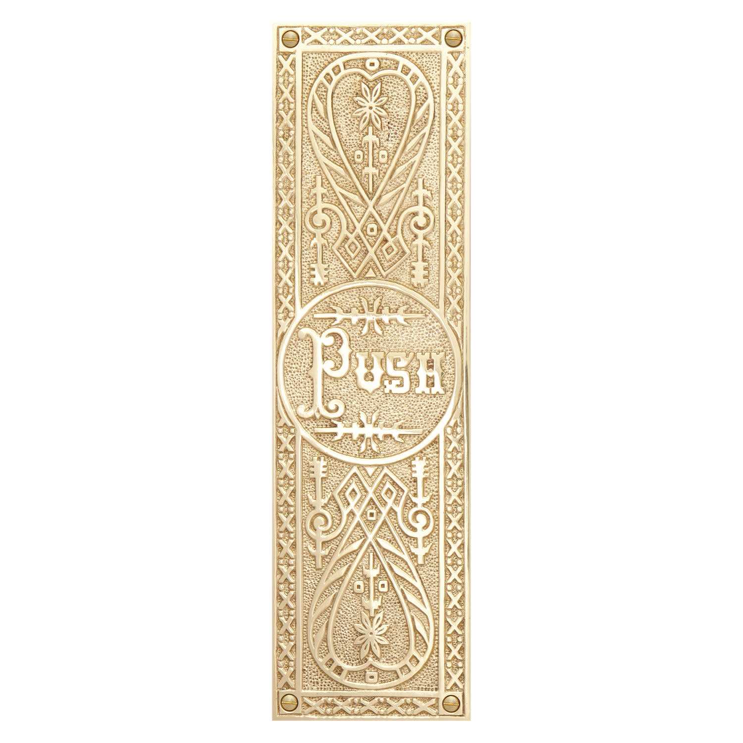 Signature Hardware 917337 10-1/4 H x 3 W Brass Push Plate - Inhomebuy