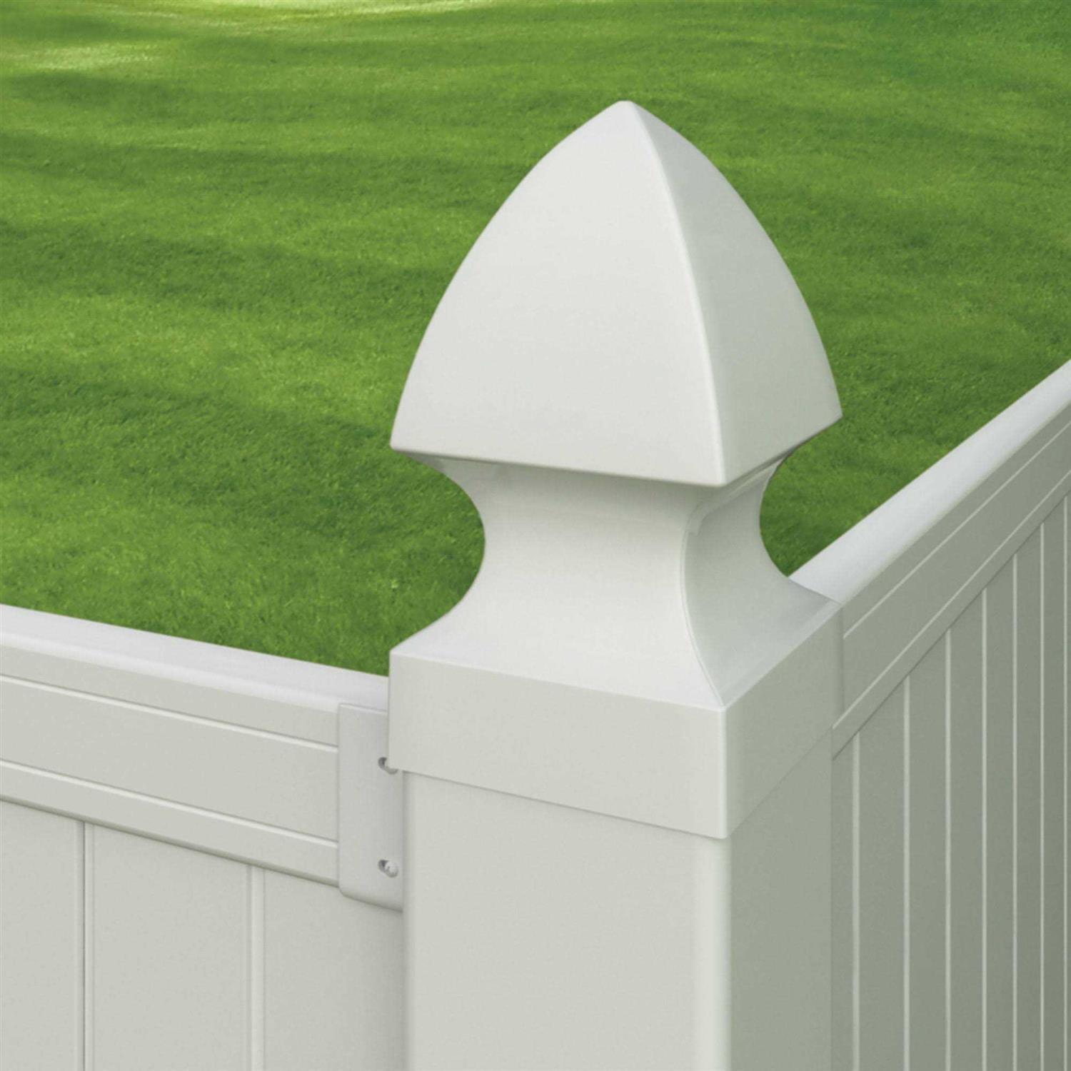 Outdoor Essentials 5 in. x 5 in. White Vinyl Gothic Fence Post Cap - Inhomebuy