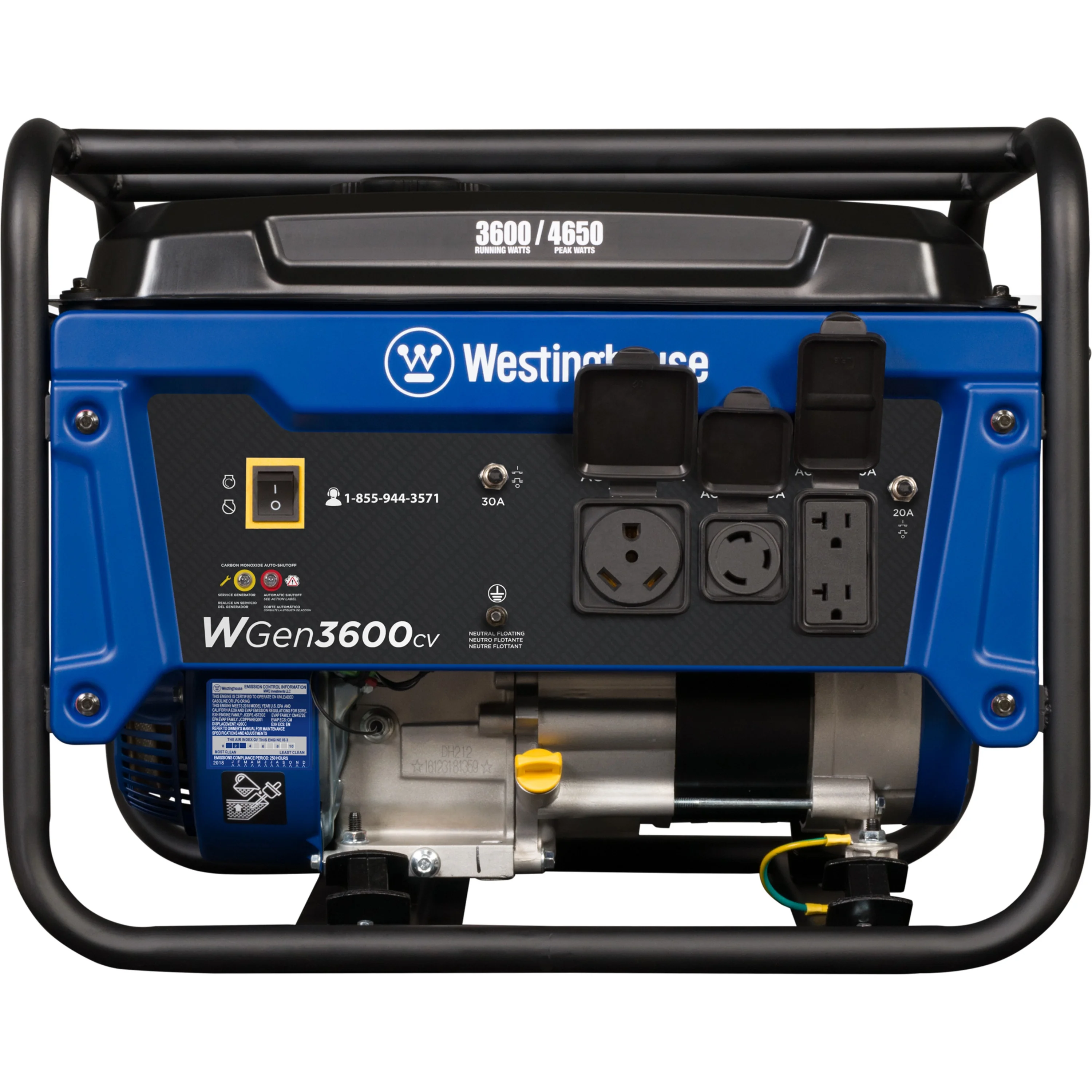 Westinghouse 4650 Peak Watt Portable Gas Powered Generator, Recoil Start, RV Ready Outlet, CO Sensor - Inhomebuy