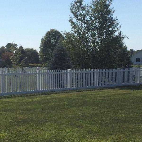 Weatherables Plymouth 5 ft. H x 8 ft. W White Vinyl Picket Fence Panel Kit - Inhomebuy