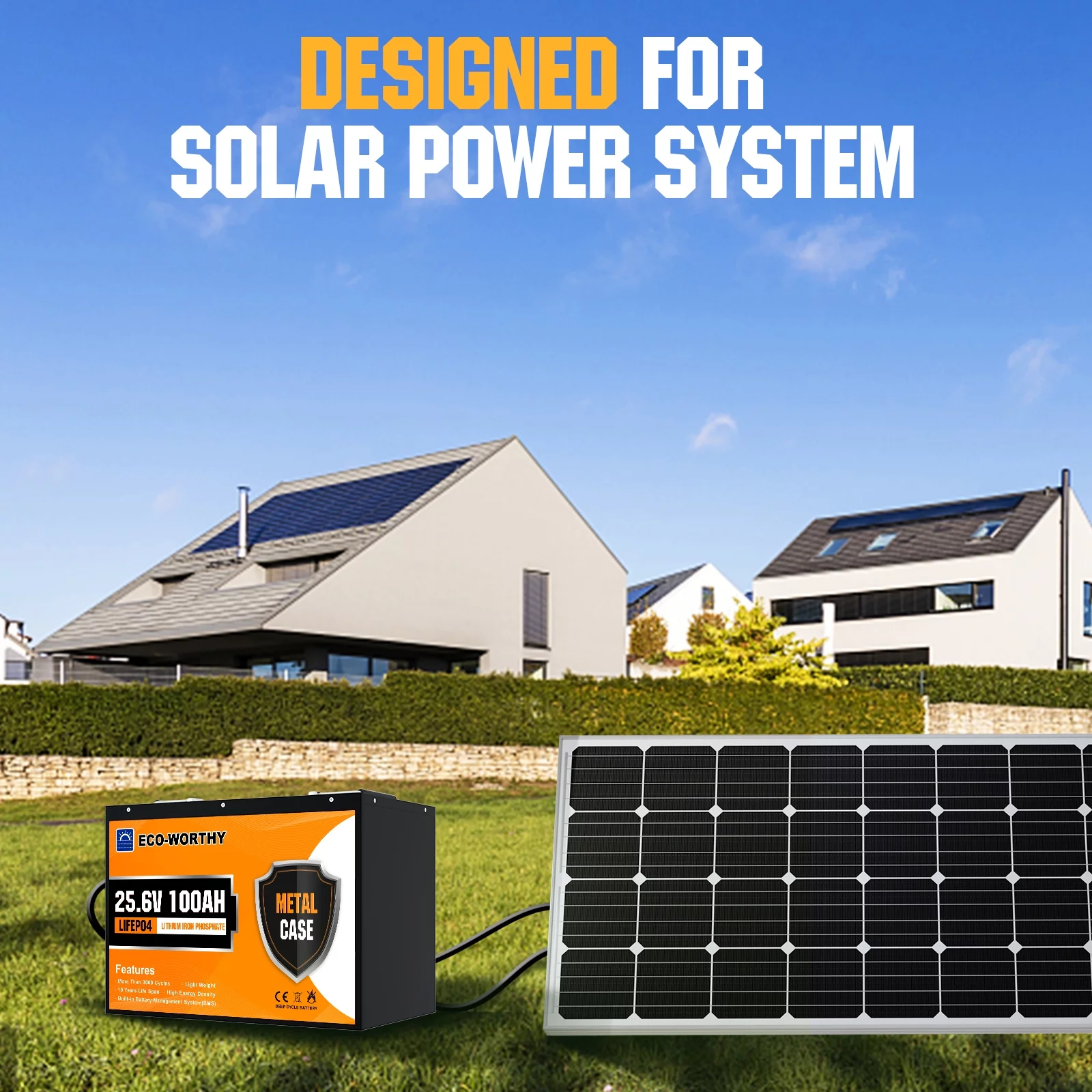 Eco-Worthy 12V 20AH Lithium Battery LiFePO4 Battery Deep Cycle for Outdoor Camping RV Boat Solar System - Inhomebuy