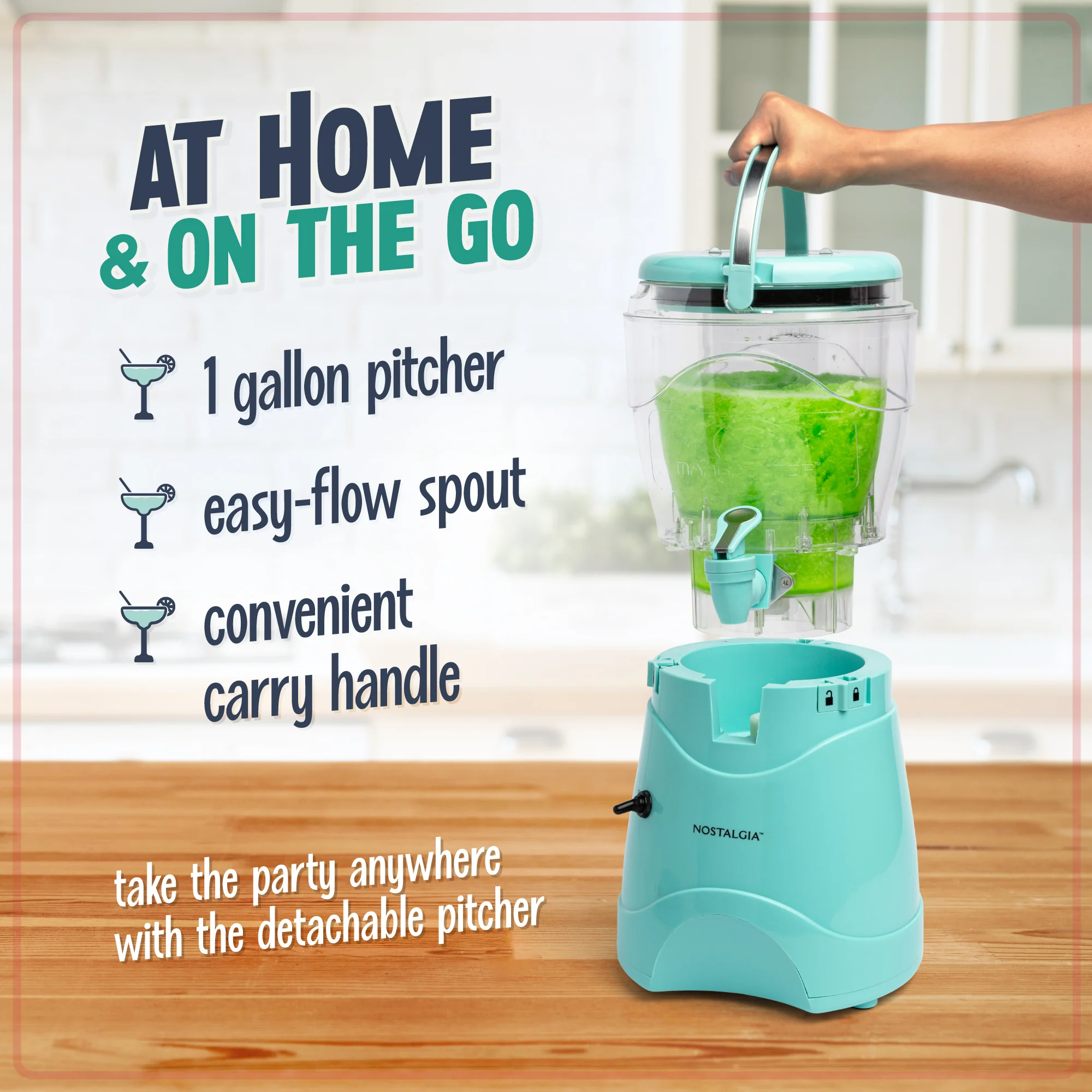 1-Gallon Margarita & Slush Machine, Aqua - Inhomebuy