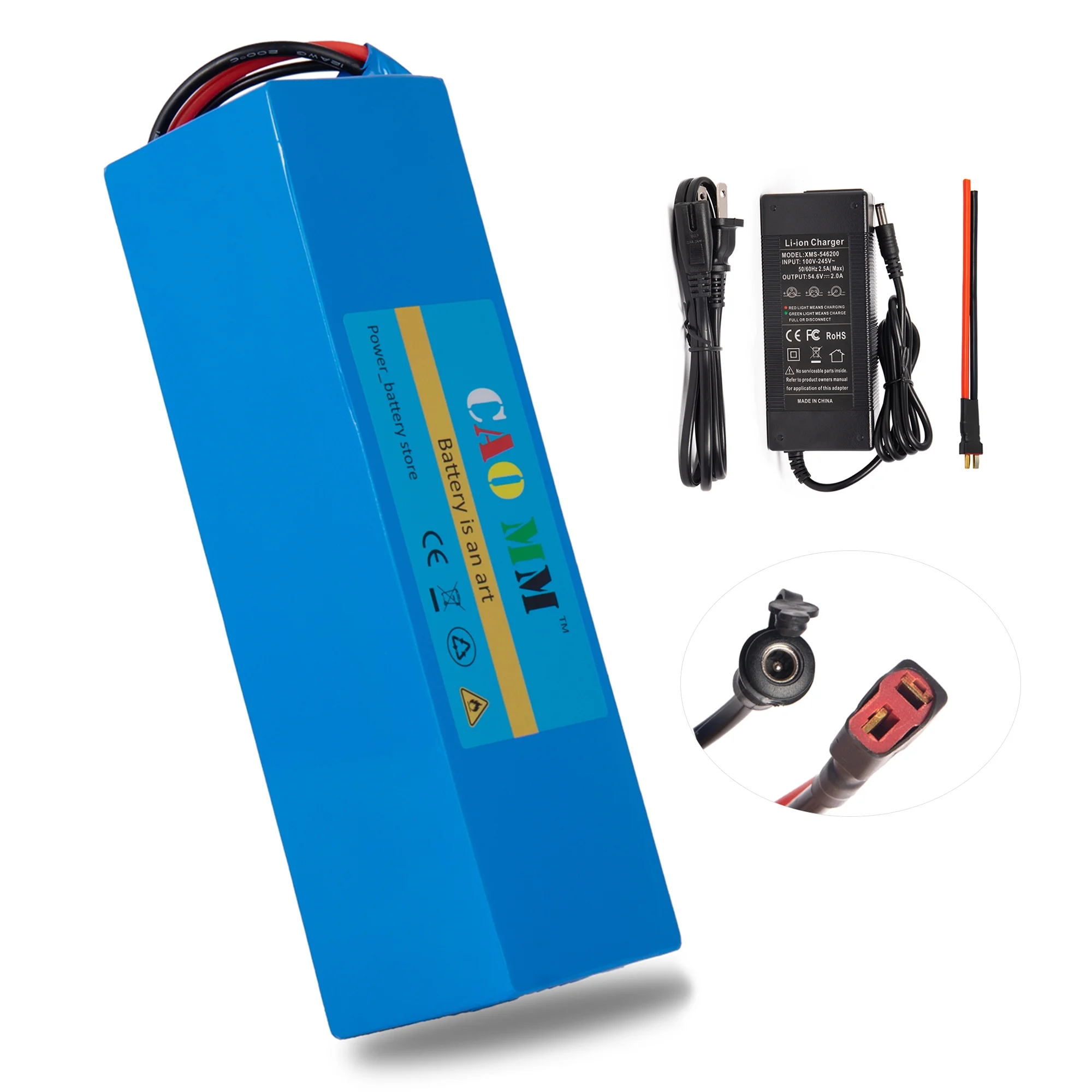 48V 10Ah Ebike Battery with Charger XT90 48V Scooter Lithium Battery for 1000W Electric Bike Motor - Inhomebuy