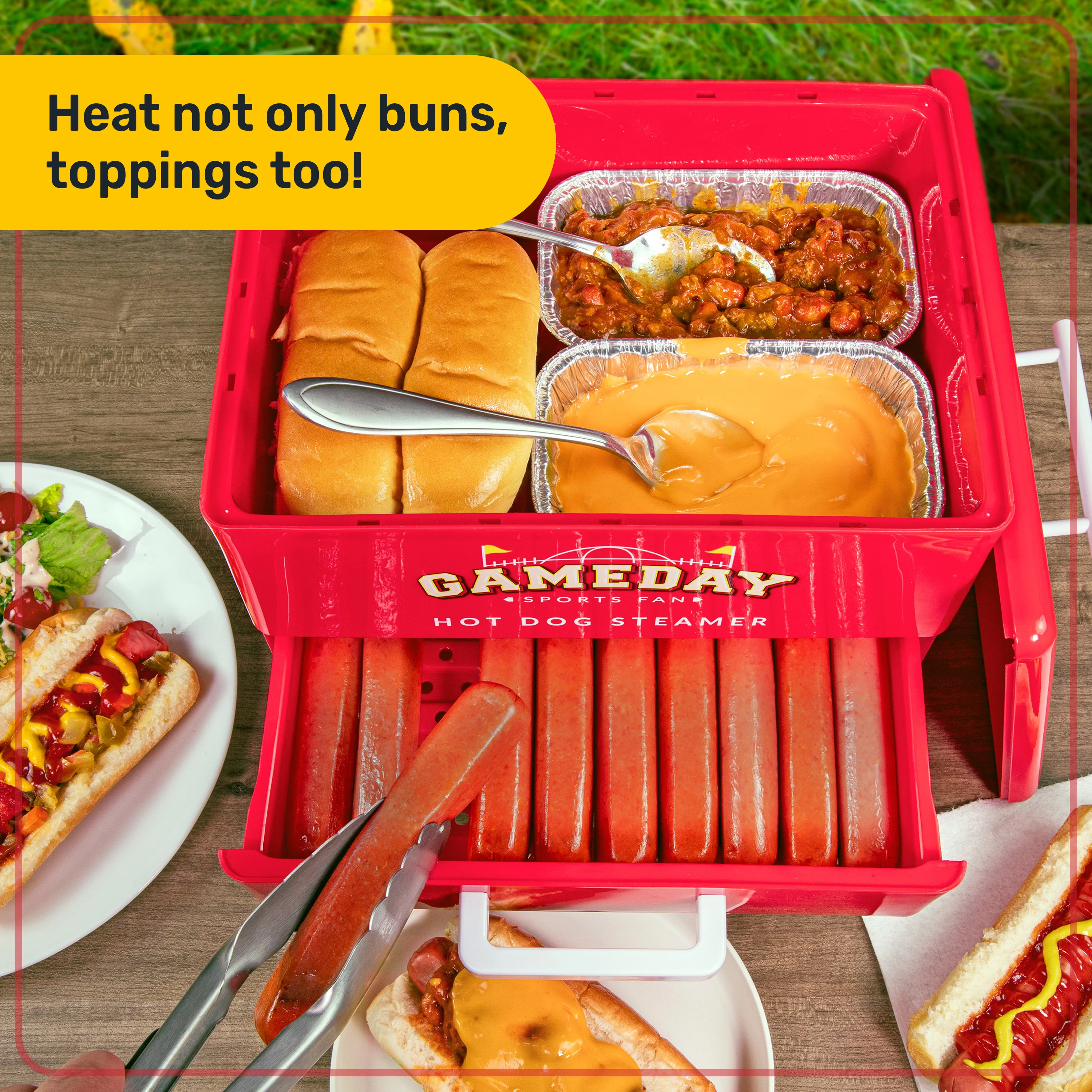 Nostalgia Game Day Hot Dog Steamer and Bun Warmer - Inhomebuy