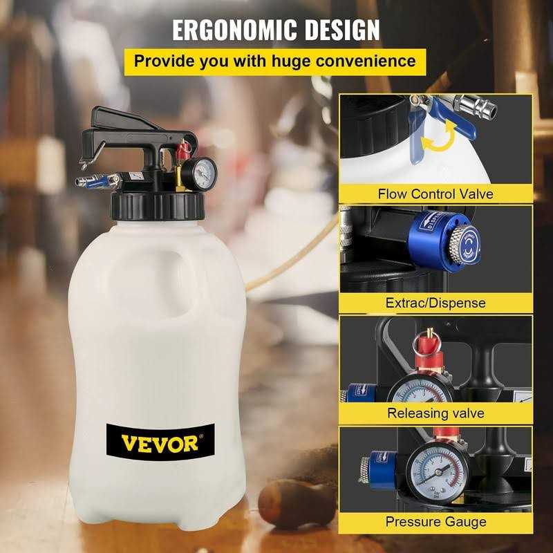 VEVOR Transmission Fluid Pump 2 Way Manual ATF Refill System Dispenser, Oil and Liquid Extractor 10 Liter Large Capacity - Inhomebuy
