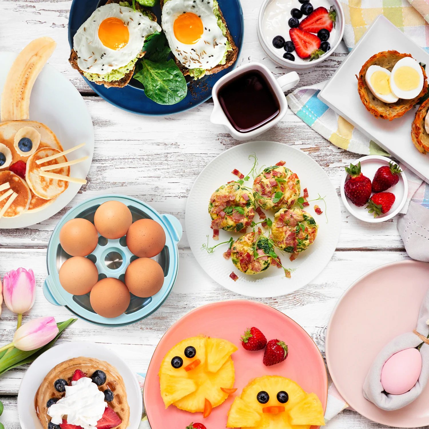 Retro Premium 7-Egg Capacity Electric Egg Cooker, Aqua - Inhomebuy