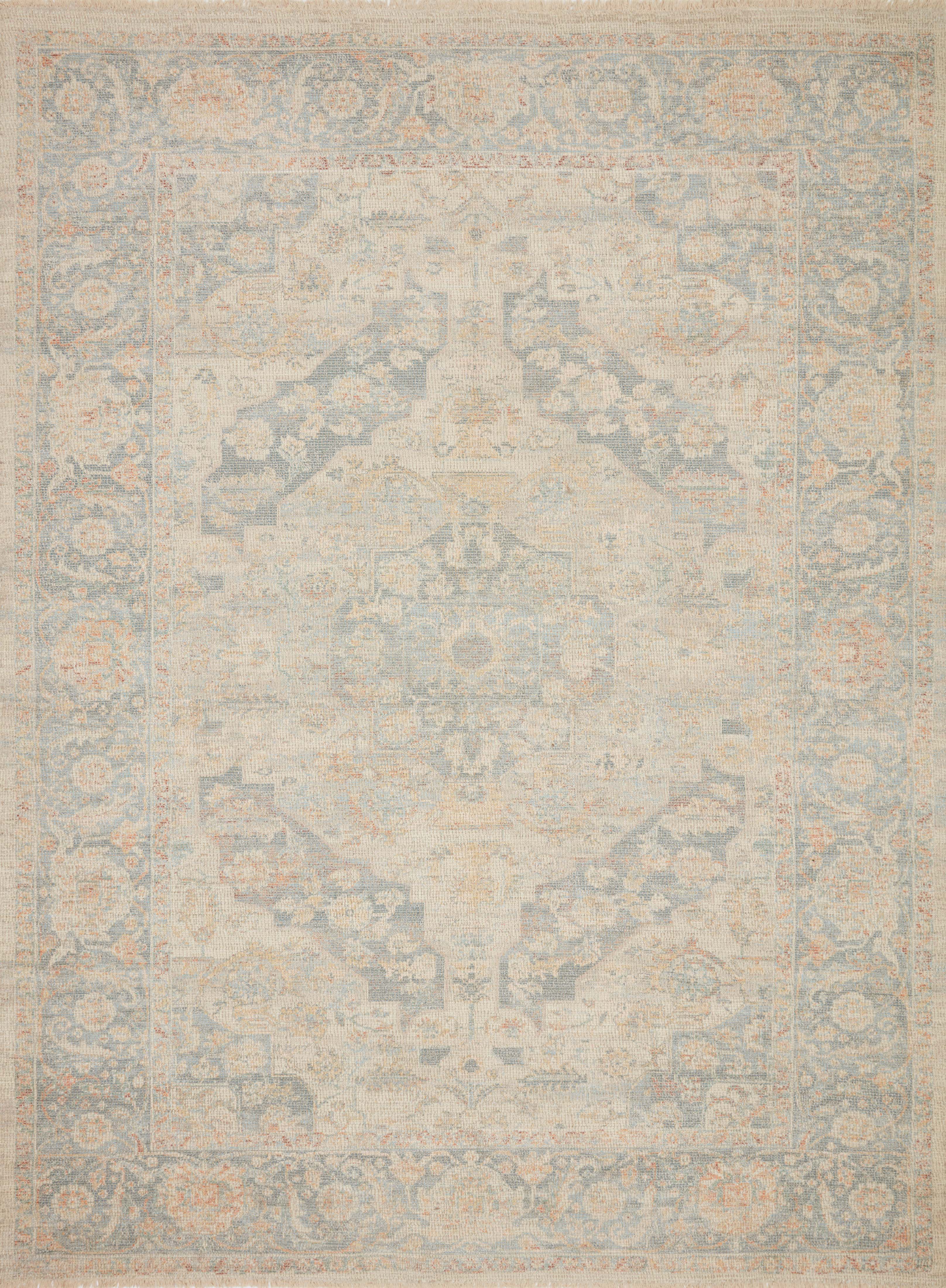 Loloi Rugs Priya Collection Rug in Bone, Bluestone - 8'6