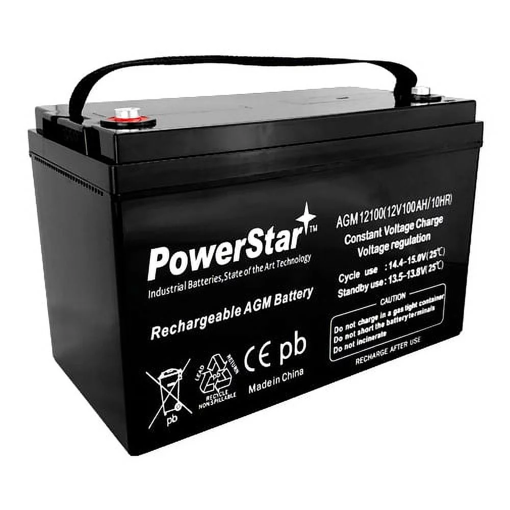 PowerStar 12 V 100Ah SLR100 Deep Cycle SLA Battery for Camper, RV, Travel - Inhomebuy