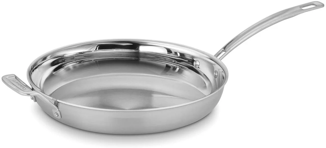 Cuisinart 3-ply Skillet 12'' helper handle s/s lid | MCP22-30HCN - Inhomebuy