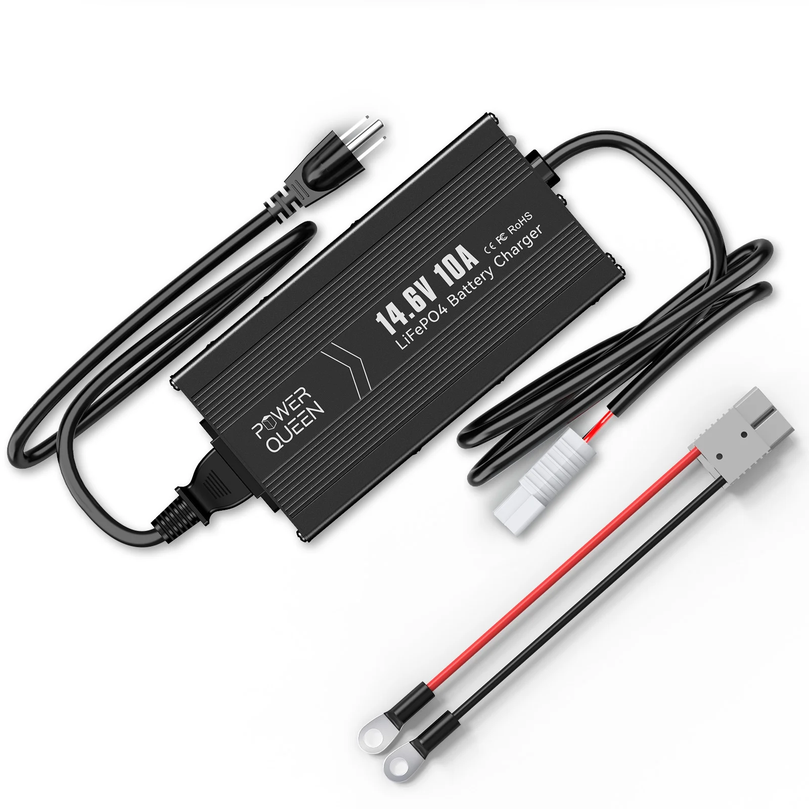 Power Queen 12V 50Ah Deep Cycle LiFePO4 Lithium Battery with 14.6V 10A Charger for RV, Camper, Trailer - Inhomebuy