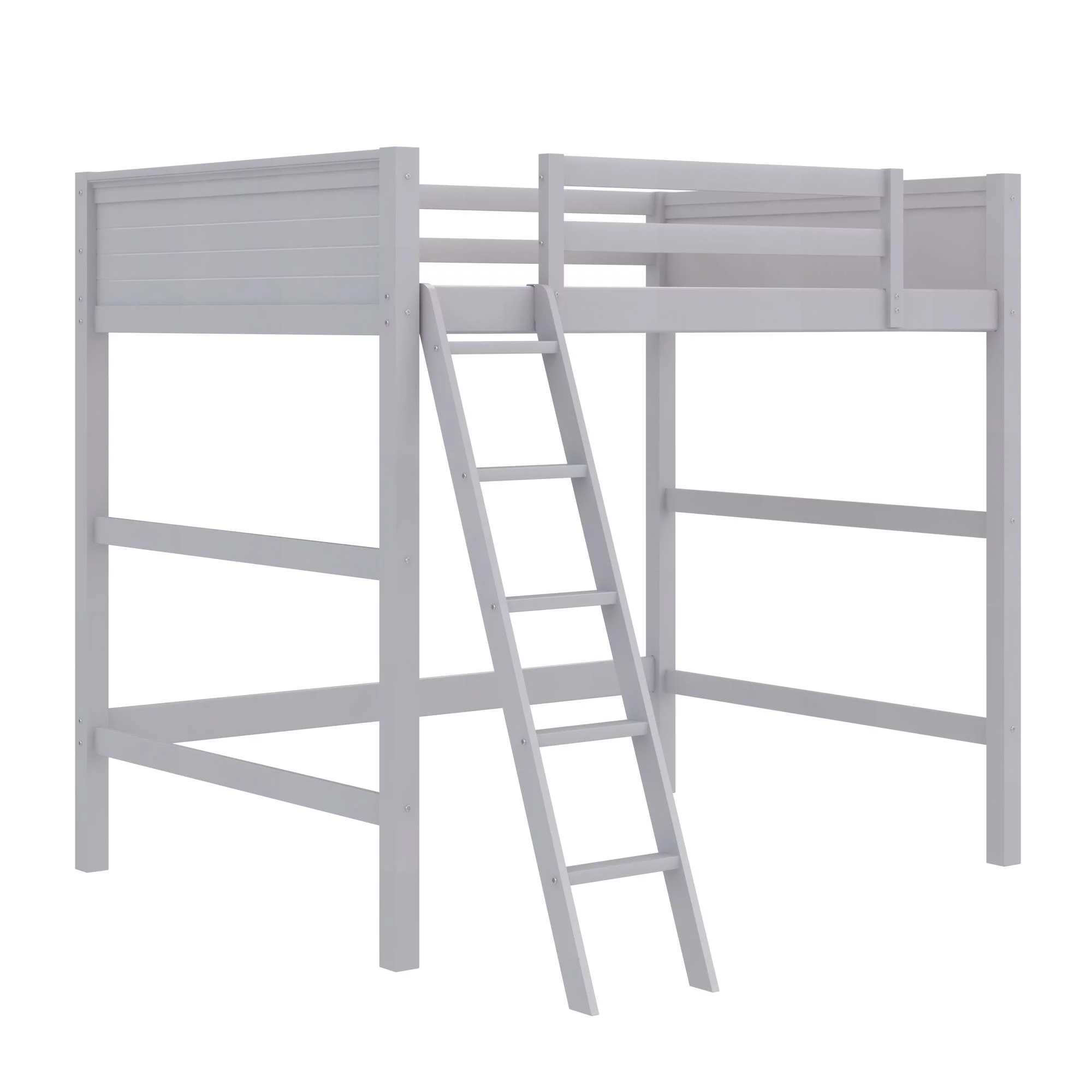 Your Zone Kiarah Full Size Loft Bed with Ladder, Black - Inhomebuy