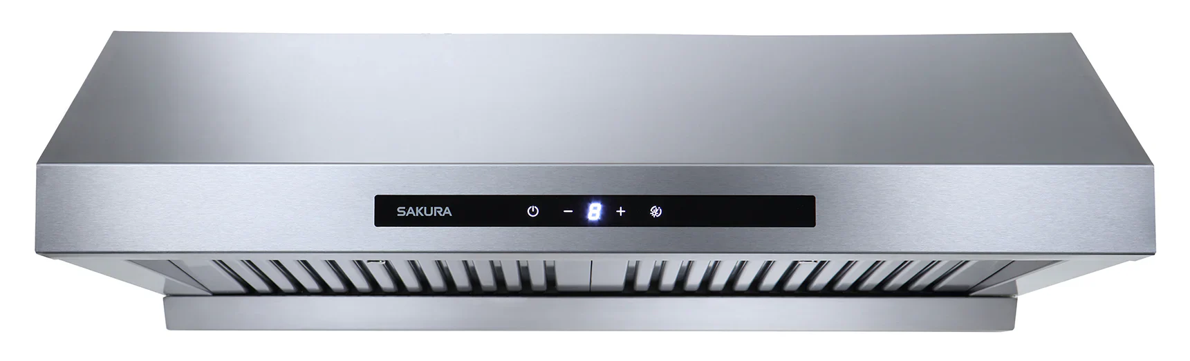 Sakura Kitchen Rangehood: 30'' wide, with baffle filter, polished s/s, dual DC motor, touch screen | R3311-30HS - Inhomebuy