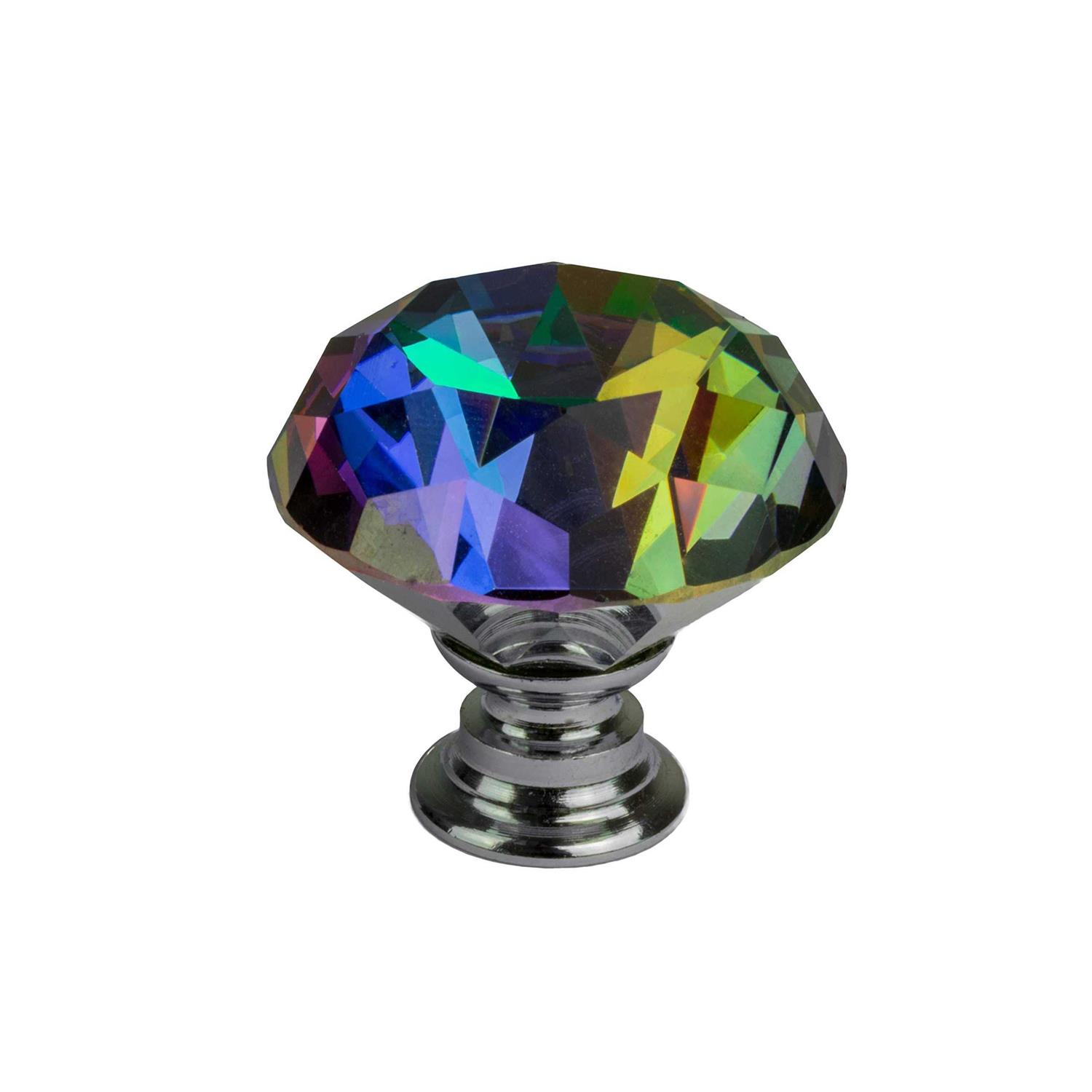 DeElf 12 PCS Clear Crystal Glass Drawer Cabinet Pulls Knobs Diamond Shape Decorative for Kitchen - Inhomebuy