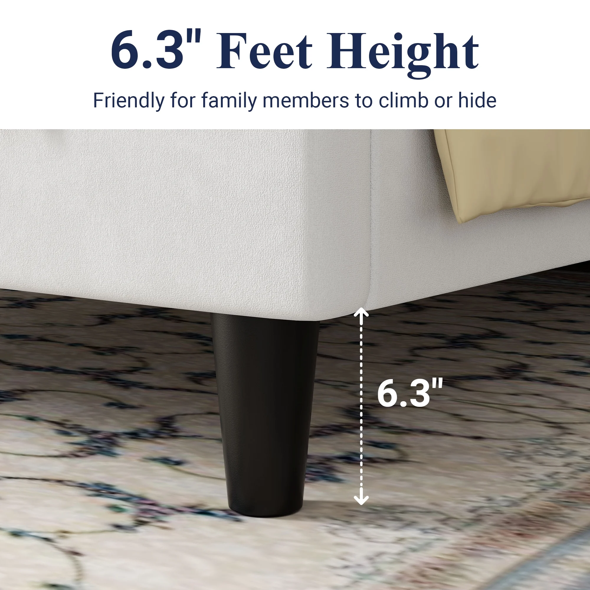 Allewie Queen Velvet Upholstered Bed Frame with Vertical Channel Tufted Headboard, Light Pink - Inhomebuy