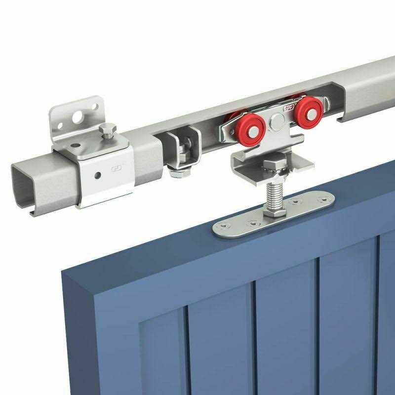 Sliding Exterior Door Hardware Kit 2×76-inch Galvanized Steel Track For 1 Door Up Thick And - Inhomebuy