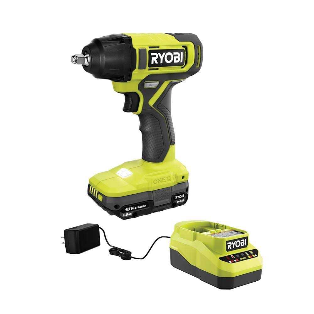 RYOBI ONE+ 18V Cordless 1/2 in. Impact Wrench Kit with 4.0 Ah Battery and Charger PCL265K1 - Inhomebuy