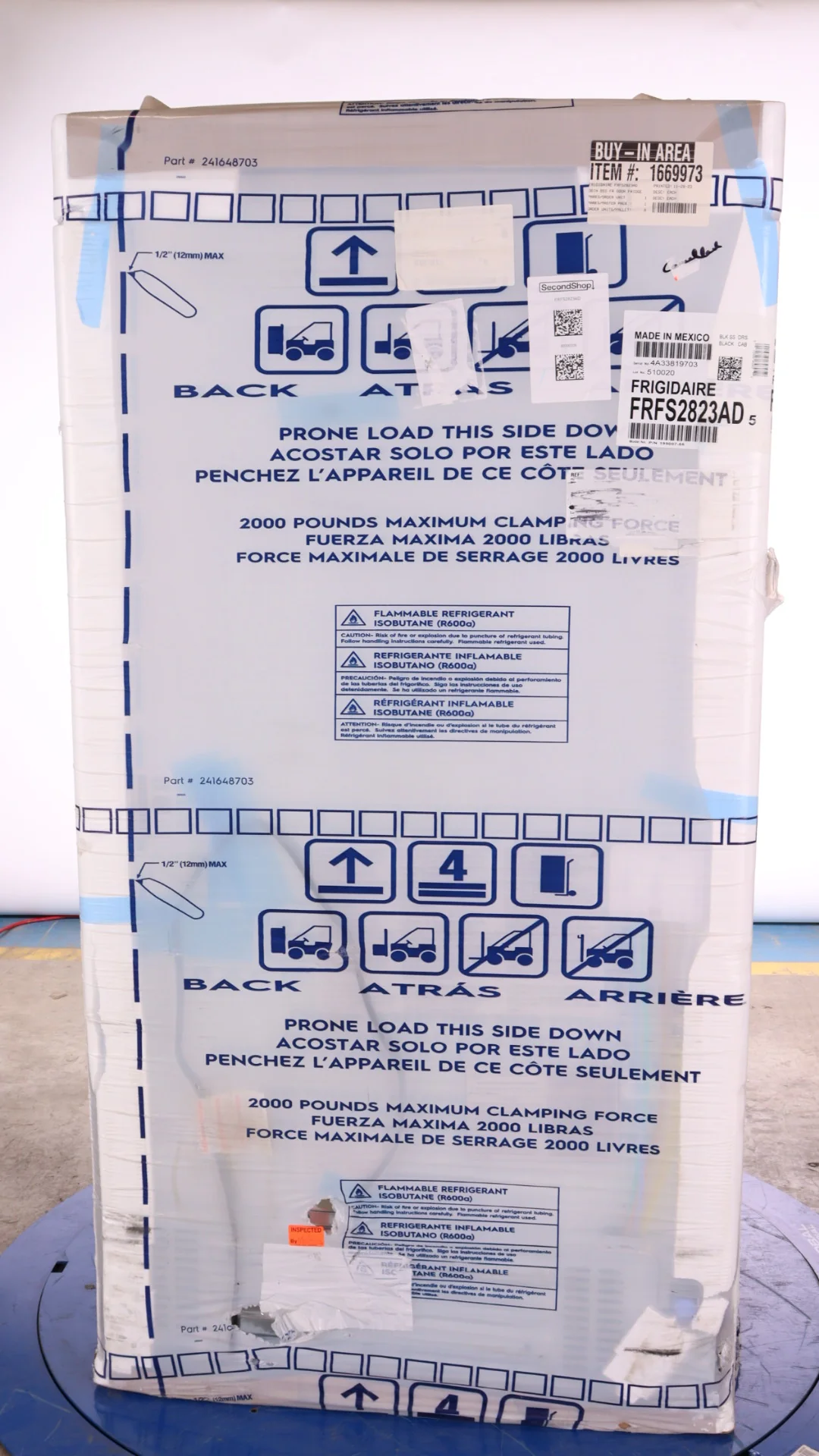 FRIGIDAIRE 36 IN. 27.8 CU.FT. BLACK STAINLESS STEEL FRENCH DOOR REFRIGERATOR WITH ICE AND WATER DISP - Inhomebuy