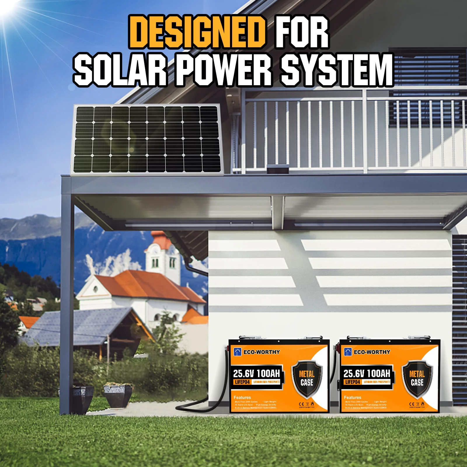 Eco-Worthy 12V 20AH Lithium Battery LiFePO4 Battery Deep Cycle for Outdoor Camping RV Boat Solar System - Inhomebuy