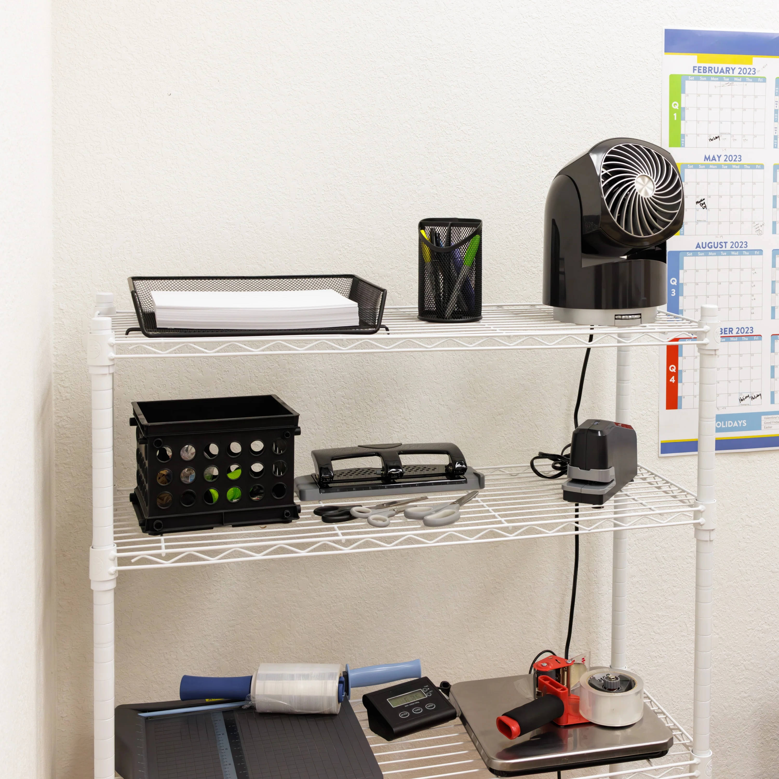 Hyper Tough 4-Tier Wire Shelf Unit, White, Garage Storage, Storage Rack, Adult - Inhomebuy