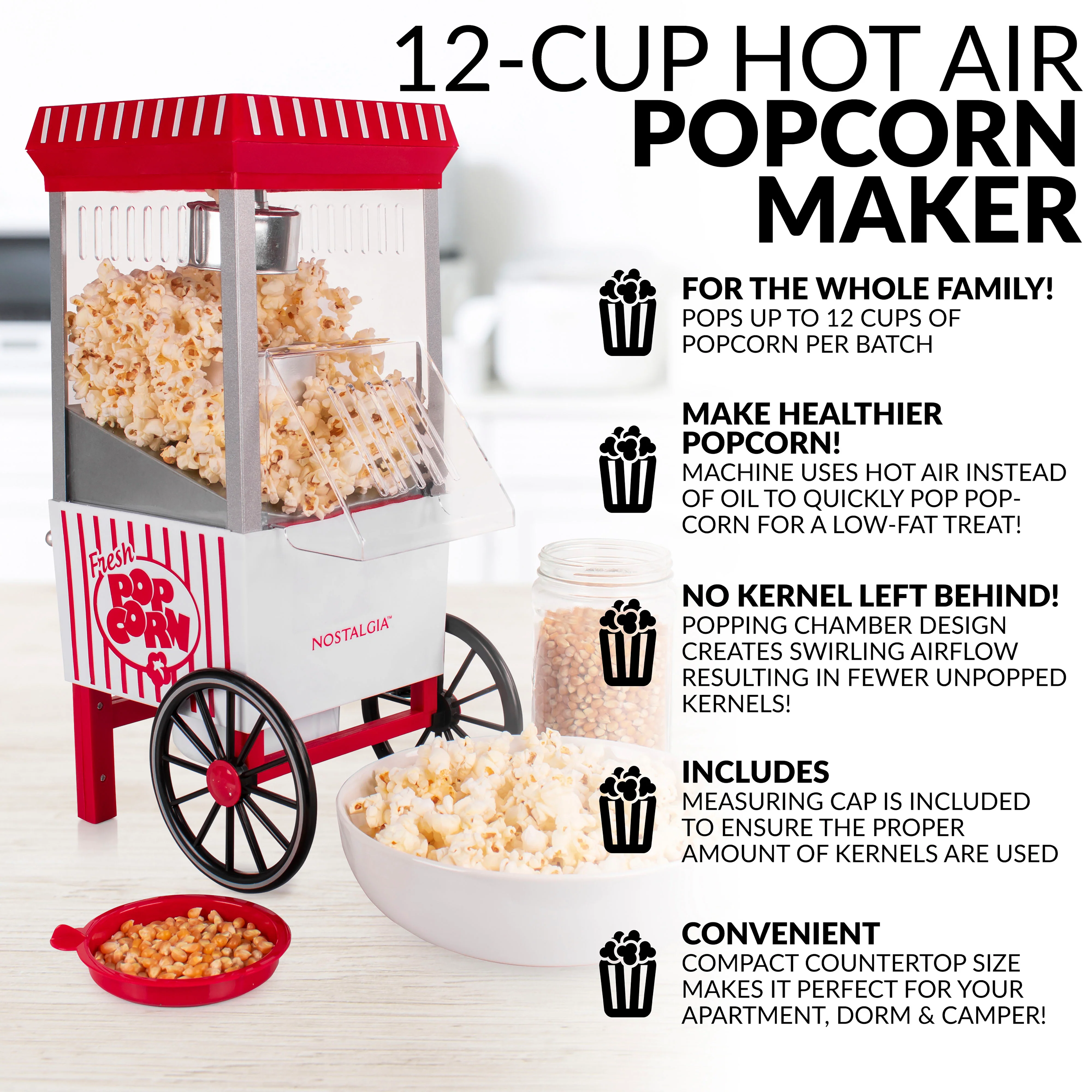 Old Fashioned Hot Air Popcorn Maker - Inhomebuy