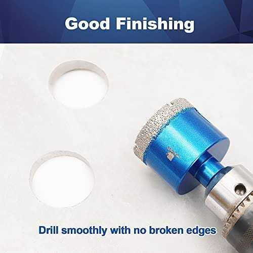 Dry Diamond Core Drill Bit Set,BRSCHNITT 2 Diamond Hole Saw Core Drill Bit with Triangle Shank for Porcelain Tile Ceramic Stone - Inhomebuy