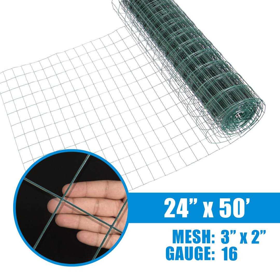 Fencer Wire 16 Gauge Green Vinyl Coated Welded Wire Mesh Size 2 Inch X 3 Inch - Inhomebuy
