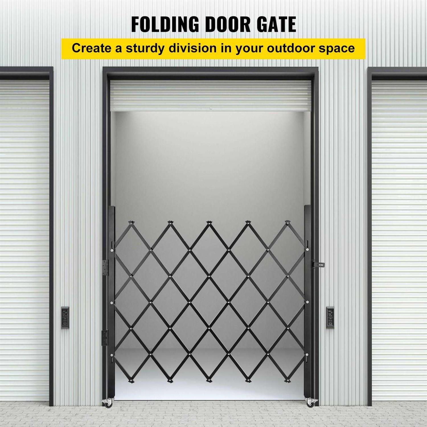 VEVOR Single Folding Security Gate H x Folding Door Gate Steel Accordion Security Gate Flexible Expanding Security Gate - Inhomebuy