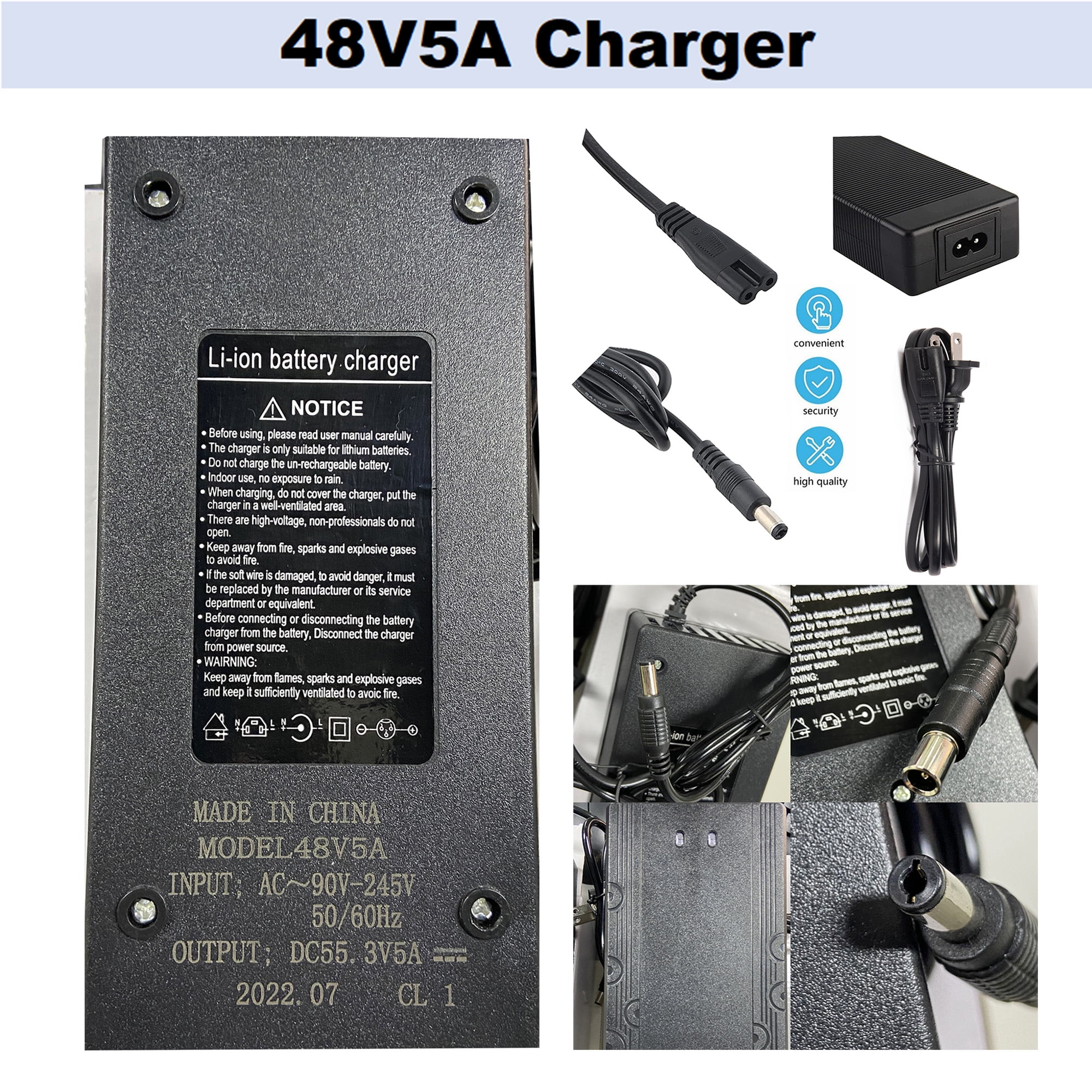 48V 10Ah Ebike Battery with Charger XT90 48V Scooter Lithium Battery for 1000W Electric Bike Motor - Inhomebuy