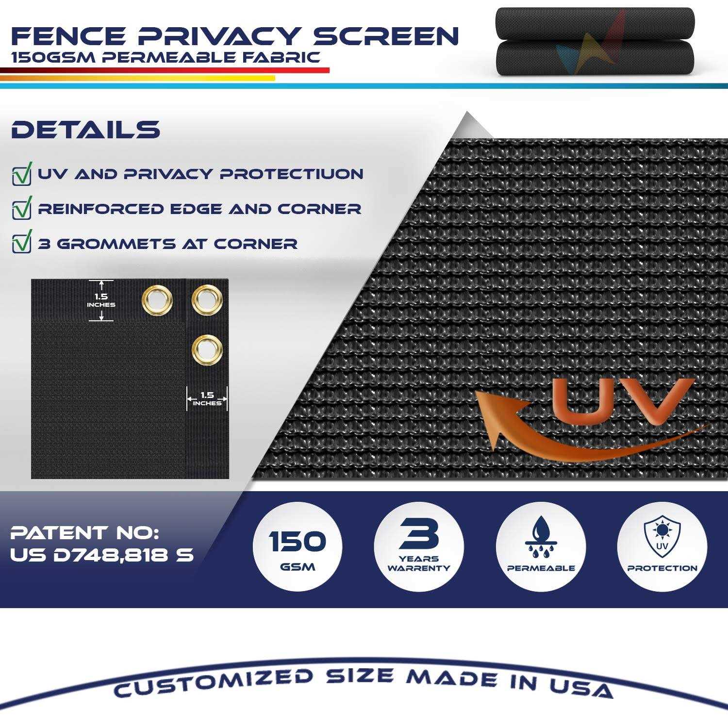Windscreen4less Privacy Fence Screen Heavy Duty Brass - Inhomebuy