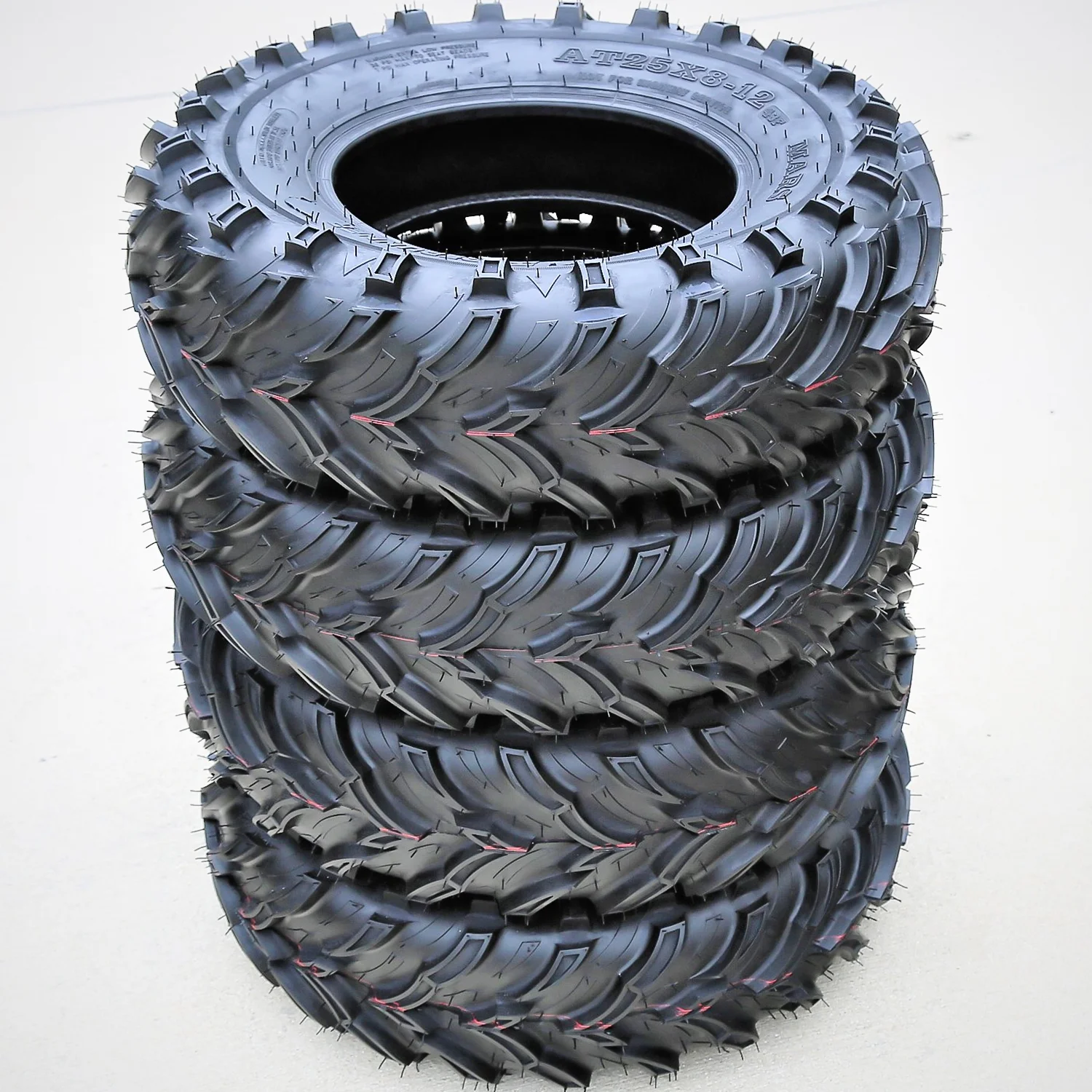 Set of 4 (FOUR) Forerunner Mars B 25x10.00-12 25x10-12 50F 6 Ply MT M/T Mud ATV UTV Tires - Inhomebuy